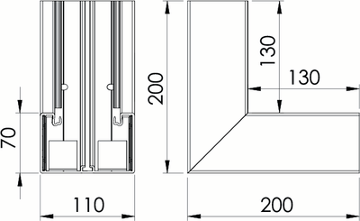 Kulmakappale OBO GK-I70110 sisäkulma PVC