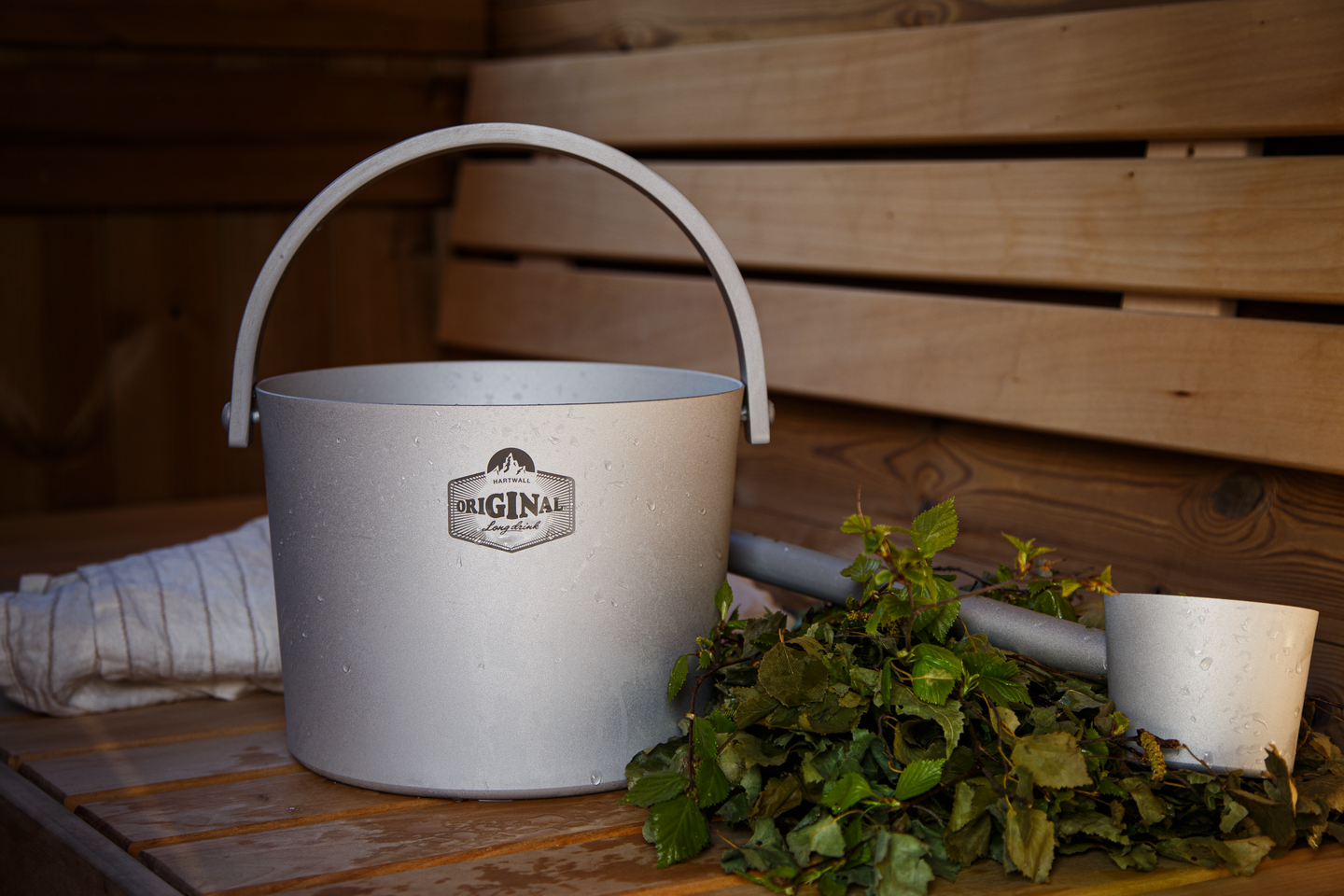 Kiulu ja kauha Harvia x Original Long Drink alumiini harmaa