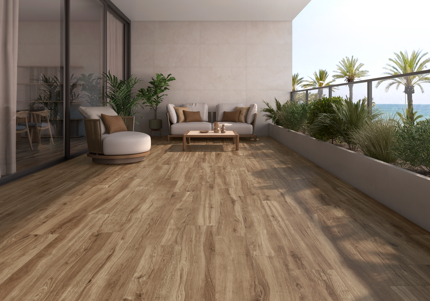 Lattialaatta Cello Cr.Rovere 20x120 ruskea matta RT 1,68m²