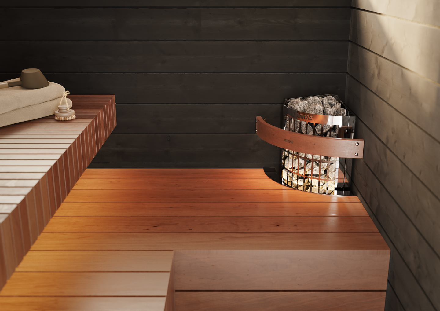 Sähkökiuas Harvia Cilindro Corner PCC90XE 9,0kW Steel