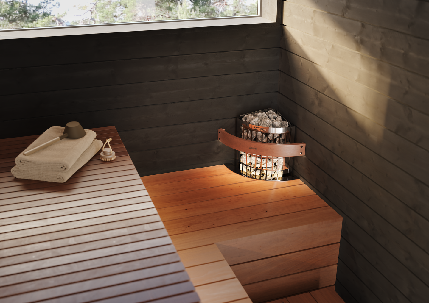 Sähkökiuas Harvia Cilindro Corner PCC90XE 9,0kW Steel