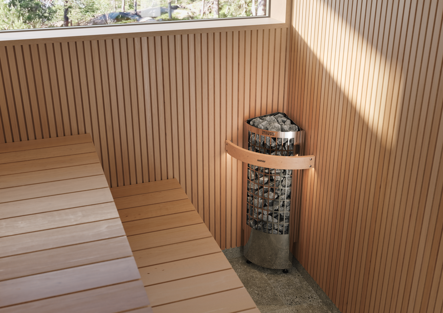 Sähkökiuas Harvia Cilindro Corner PCC90XE 9,0kW Steel