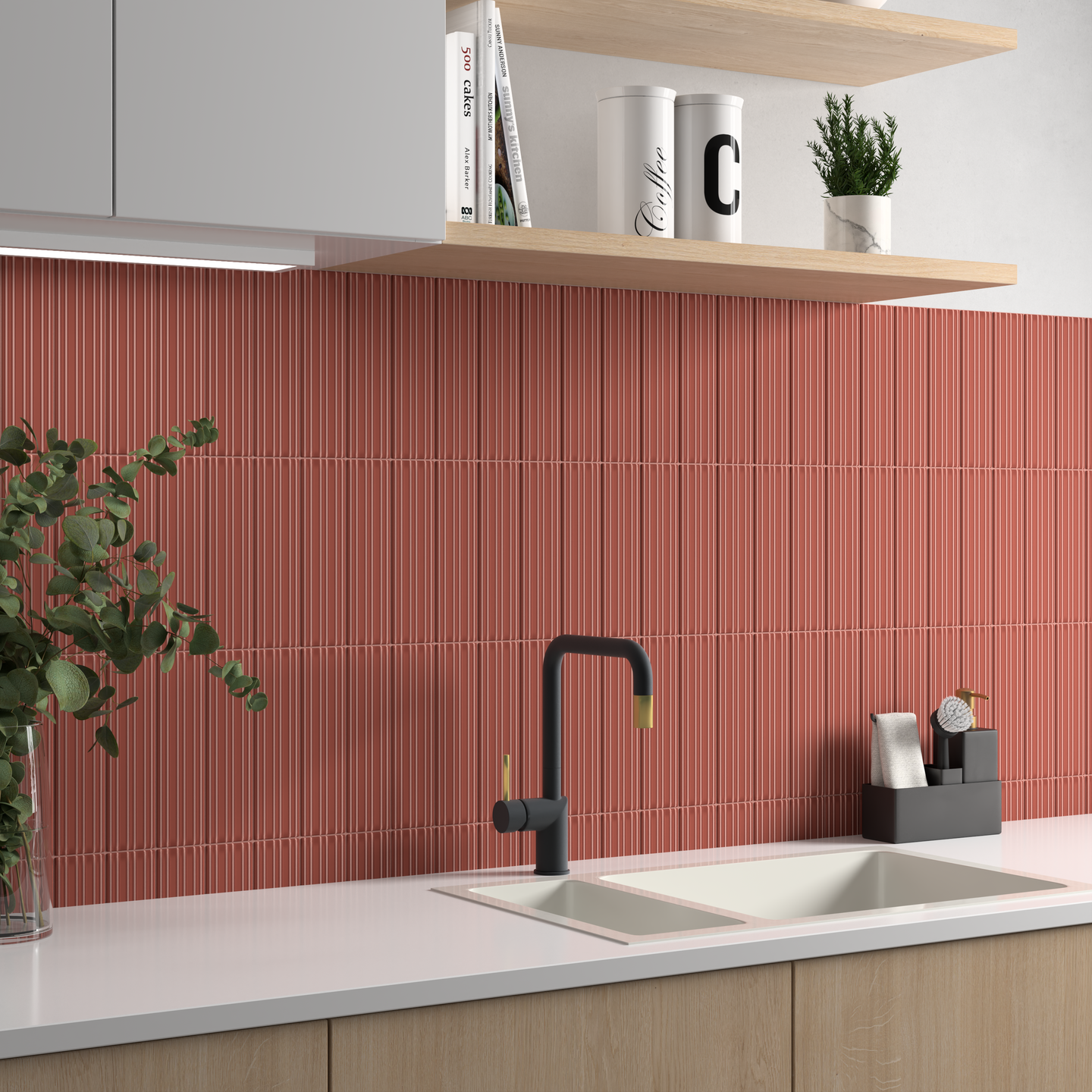 Kuviolaatta Cello Lumina 6x24,6 Roan Rouge matta 0,443m²