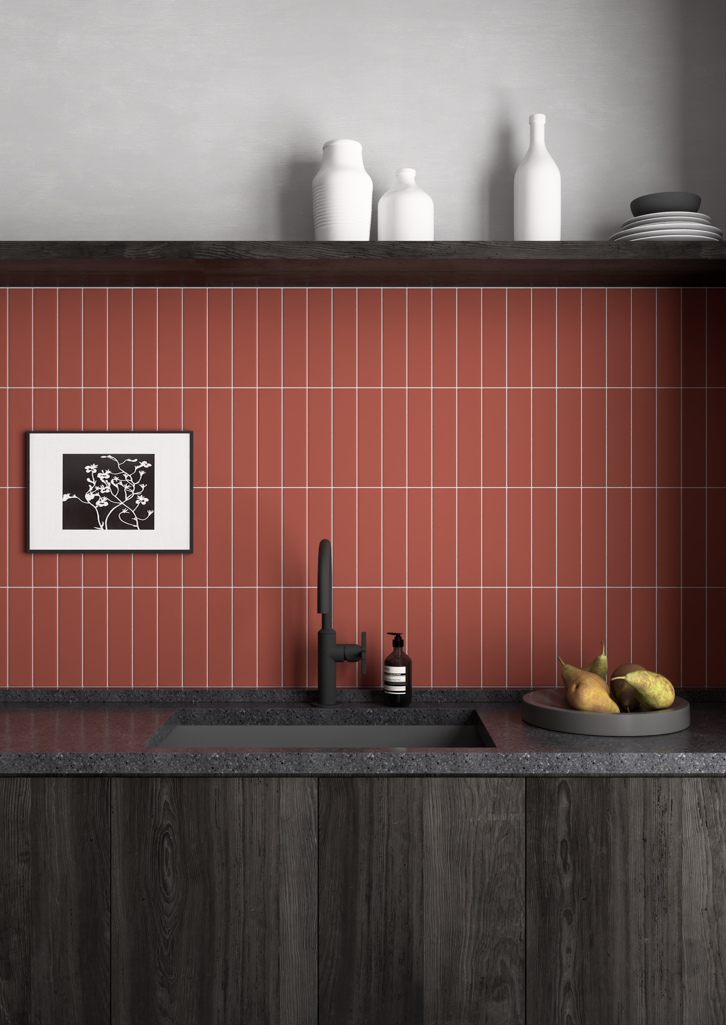 Seinälaatta Cello Lumina 6x24,6 Roan Rouge matta 0,5m²