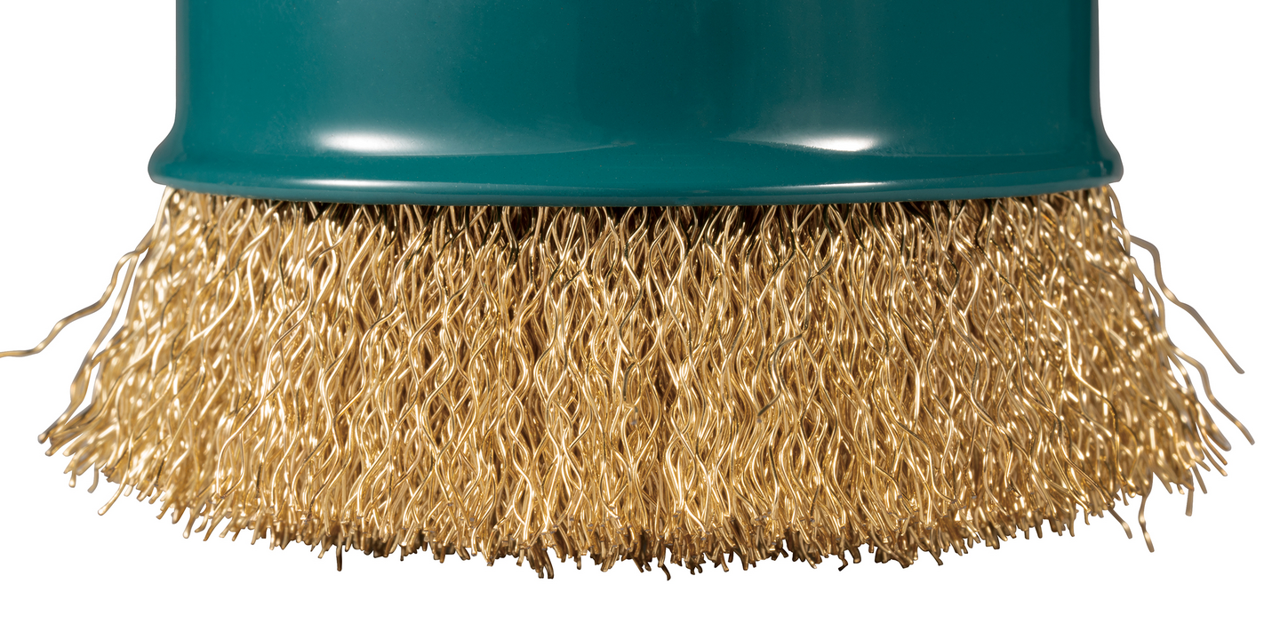 Teräsharja Makita X-Lock 75mm kuppiharja poimutettu messinkipäällystetty