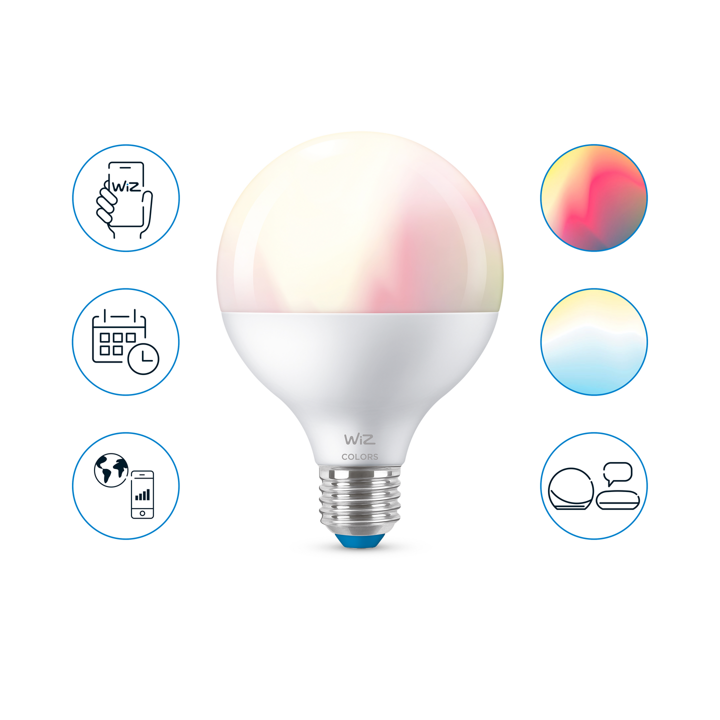 Led-lamppu WiZ WI-FI 11W E27 G95 922-65 RGB COLOR