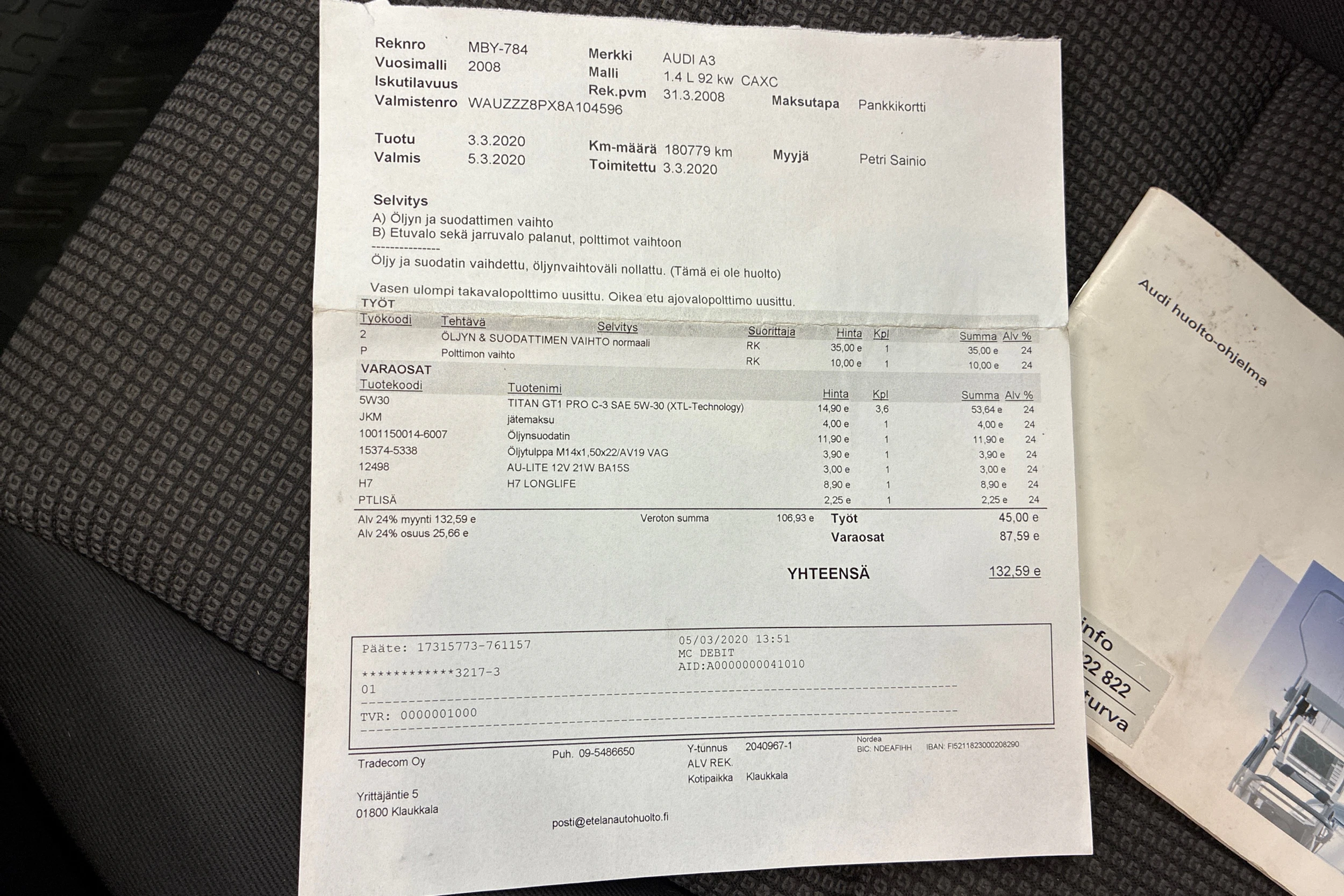 Punainen Audi A3 2008 kuva 34.