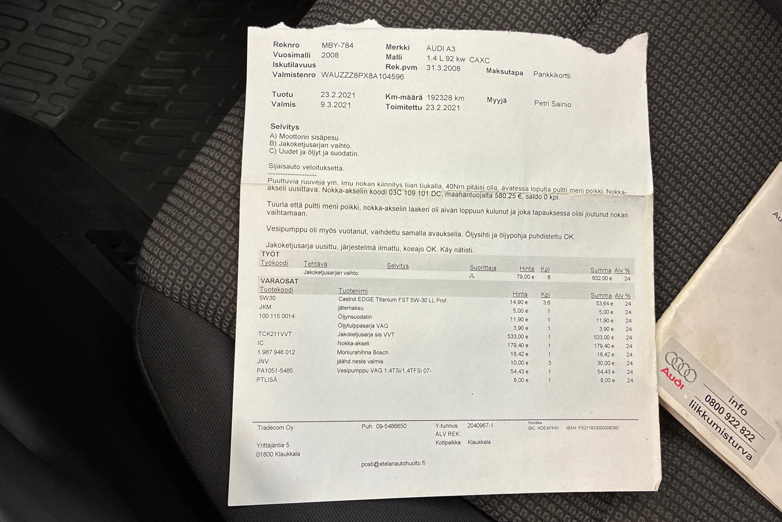 Punainen Audi A3 2008 kuva 35.