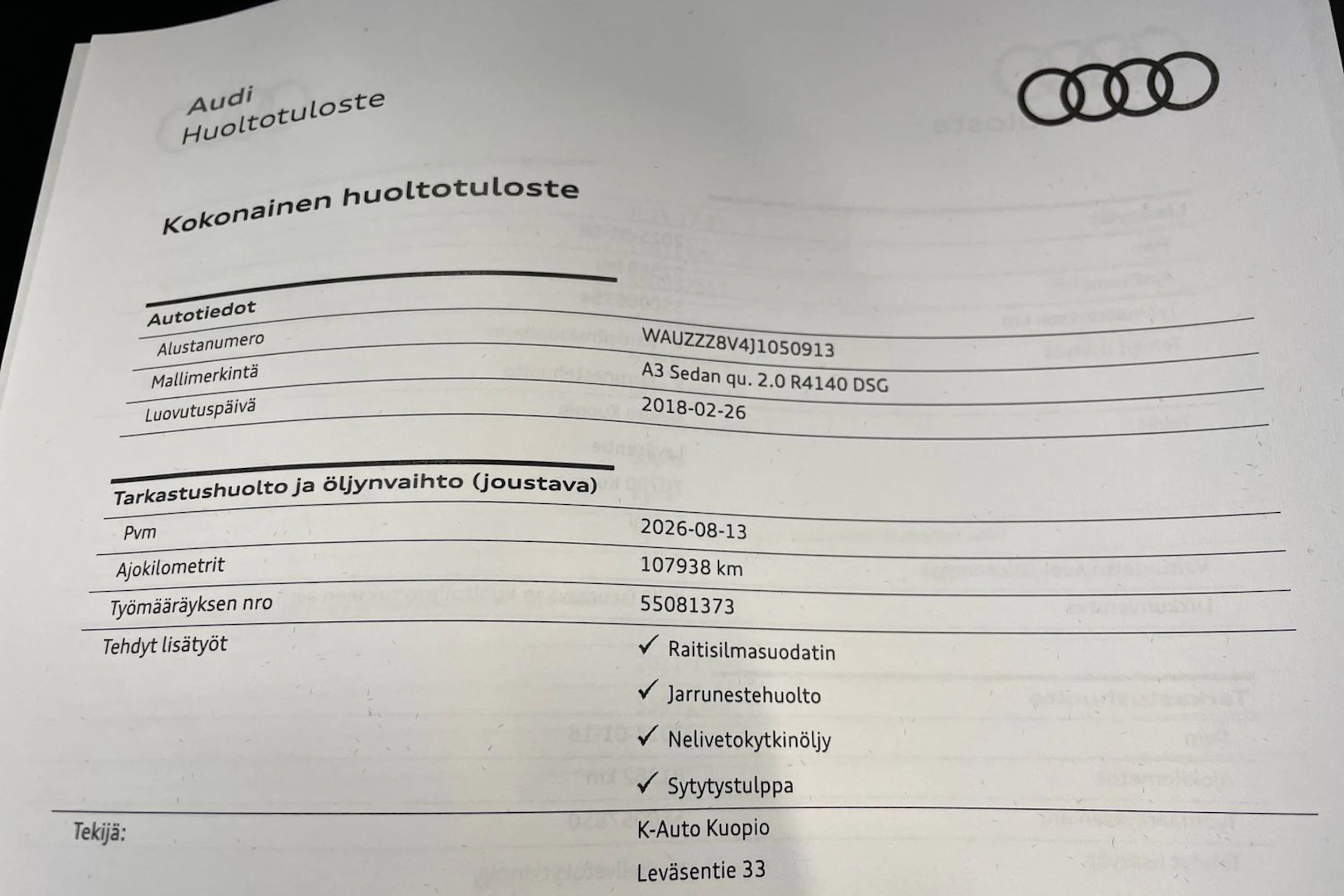 valkoinen Audi A3 2018 kuva 17.