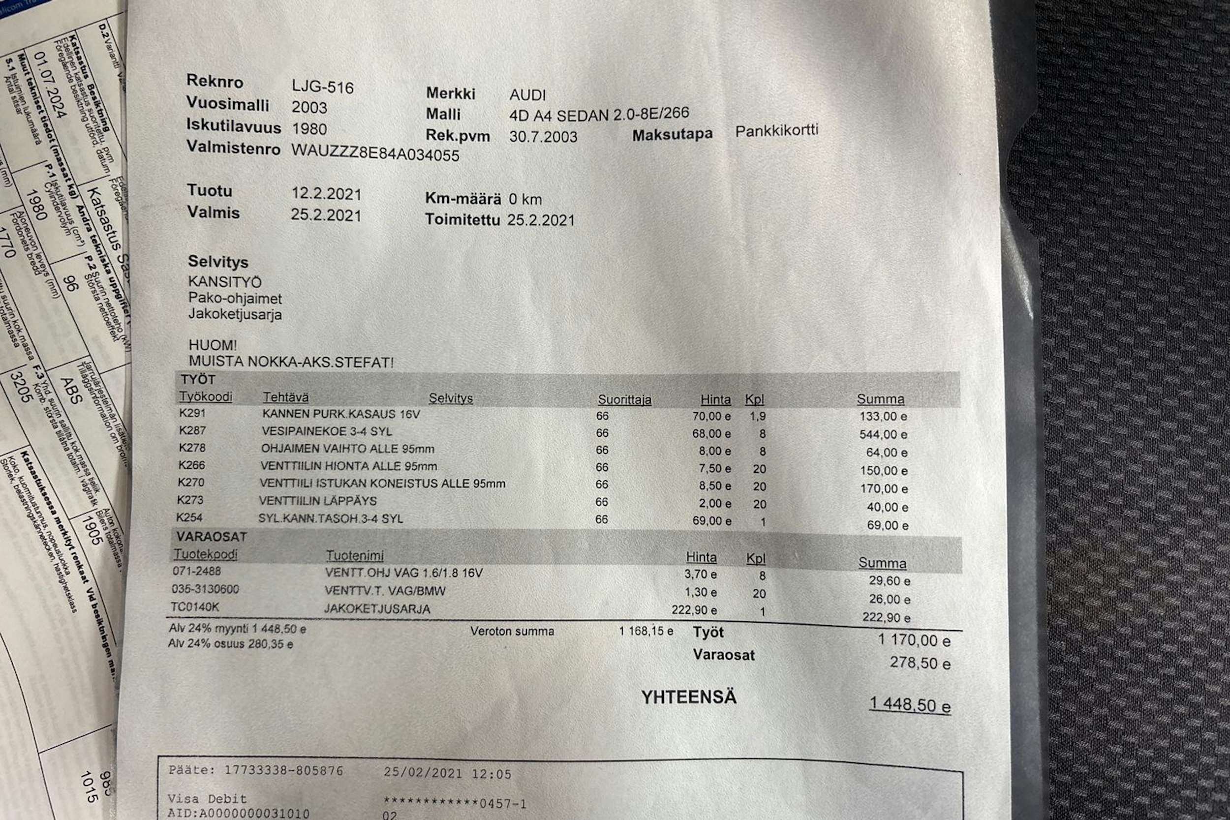 Punainen Audi A4 2004 kuva 22.