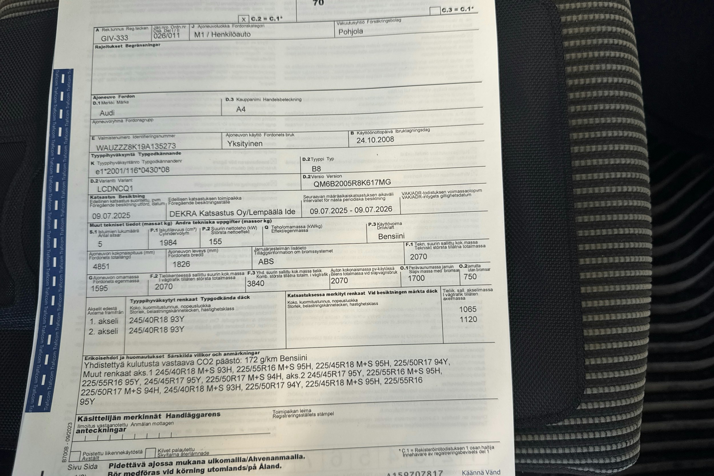Harmaa Audi A4 2008 kuva 26.