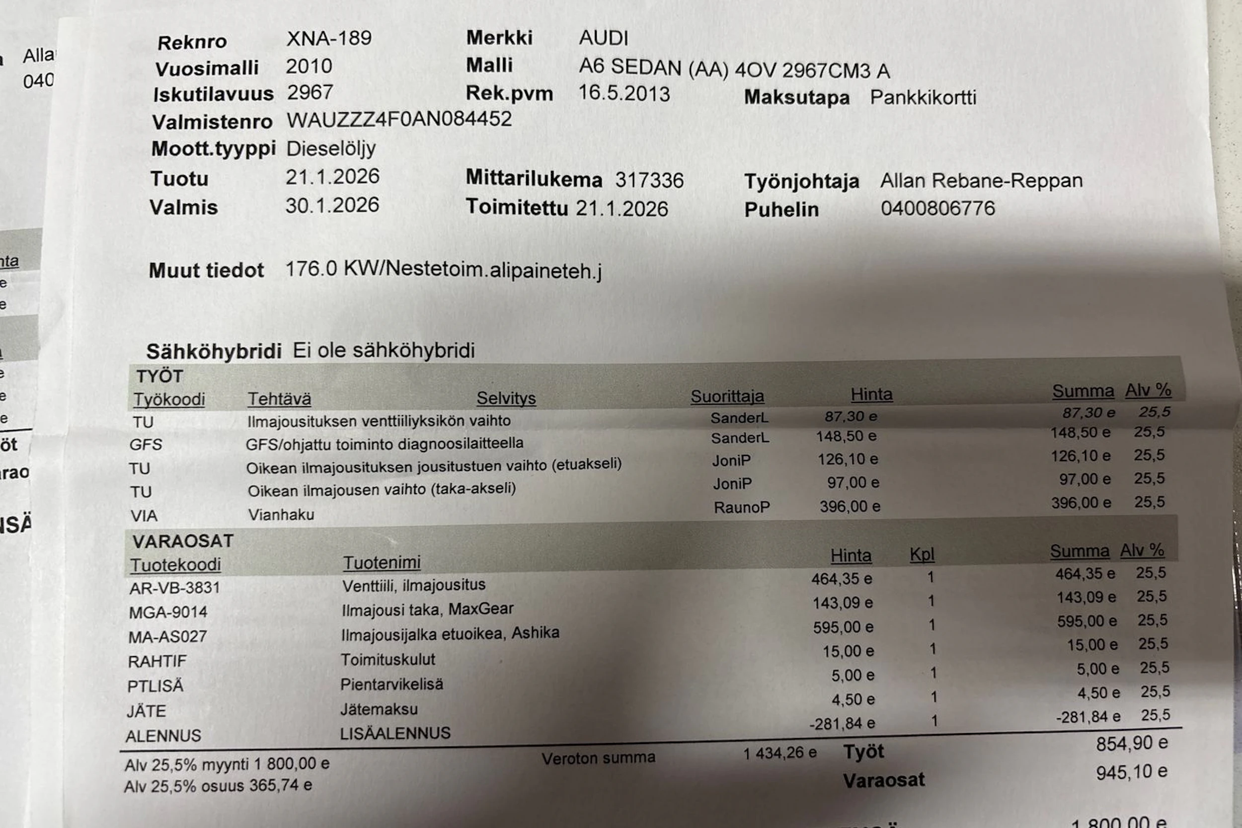 harmaa Audi A6 2010 kuva 31.