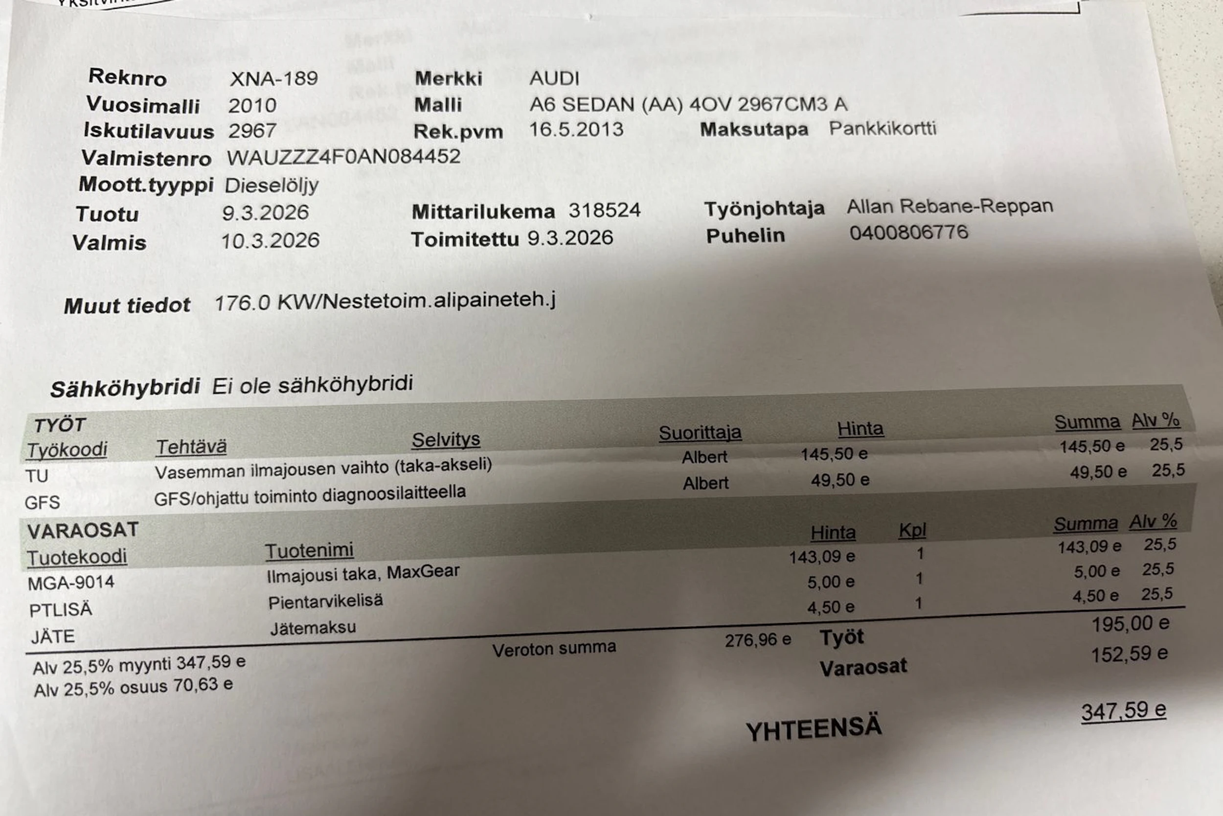 harmaa Audi A6 2010 kuva 32.