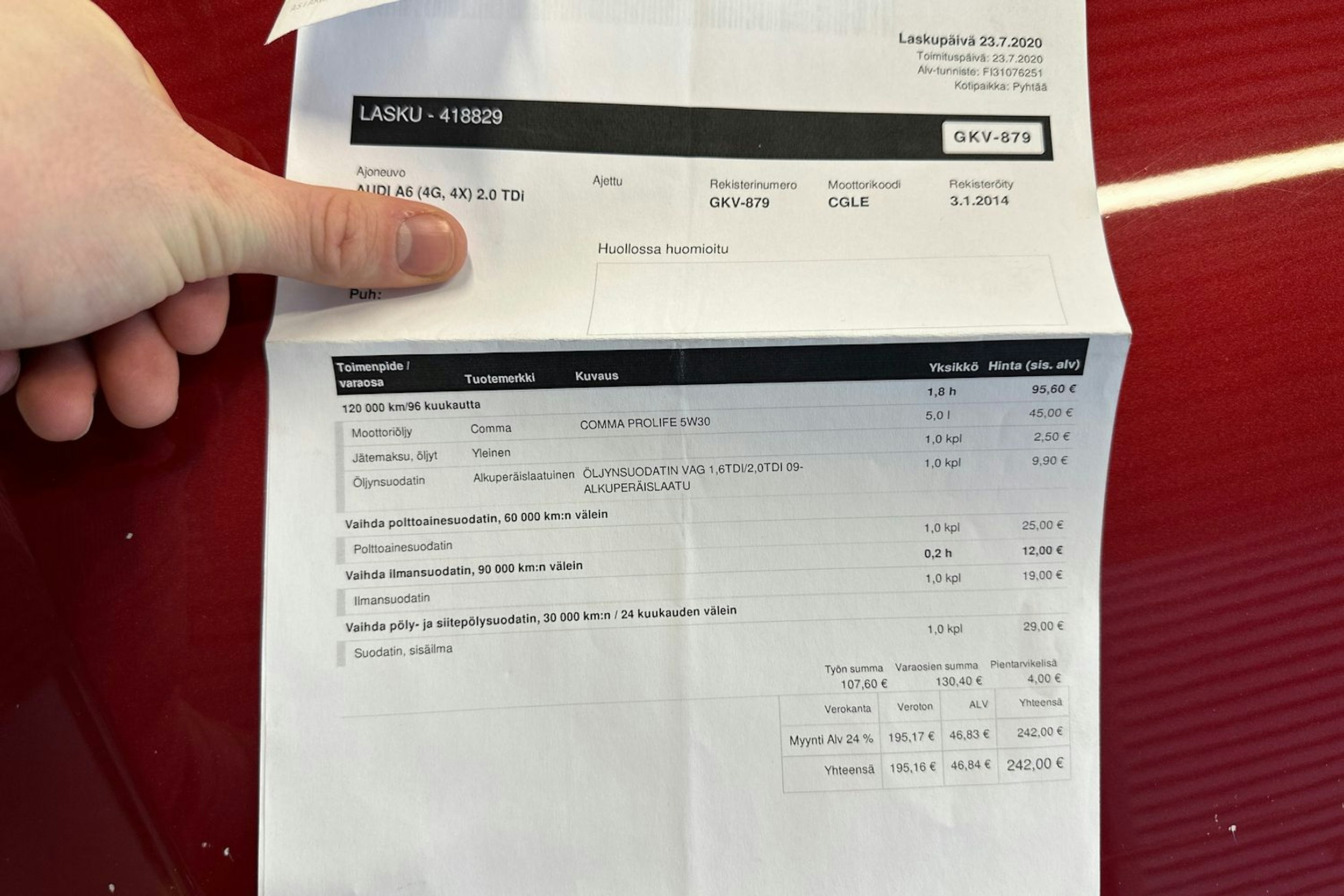 punainen Audi A6 2014 kuva 35.