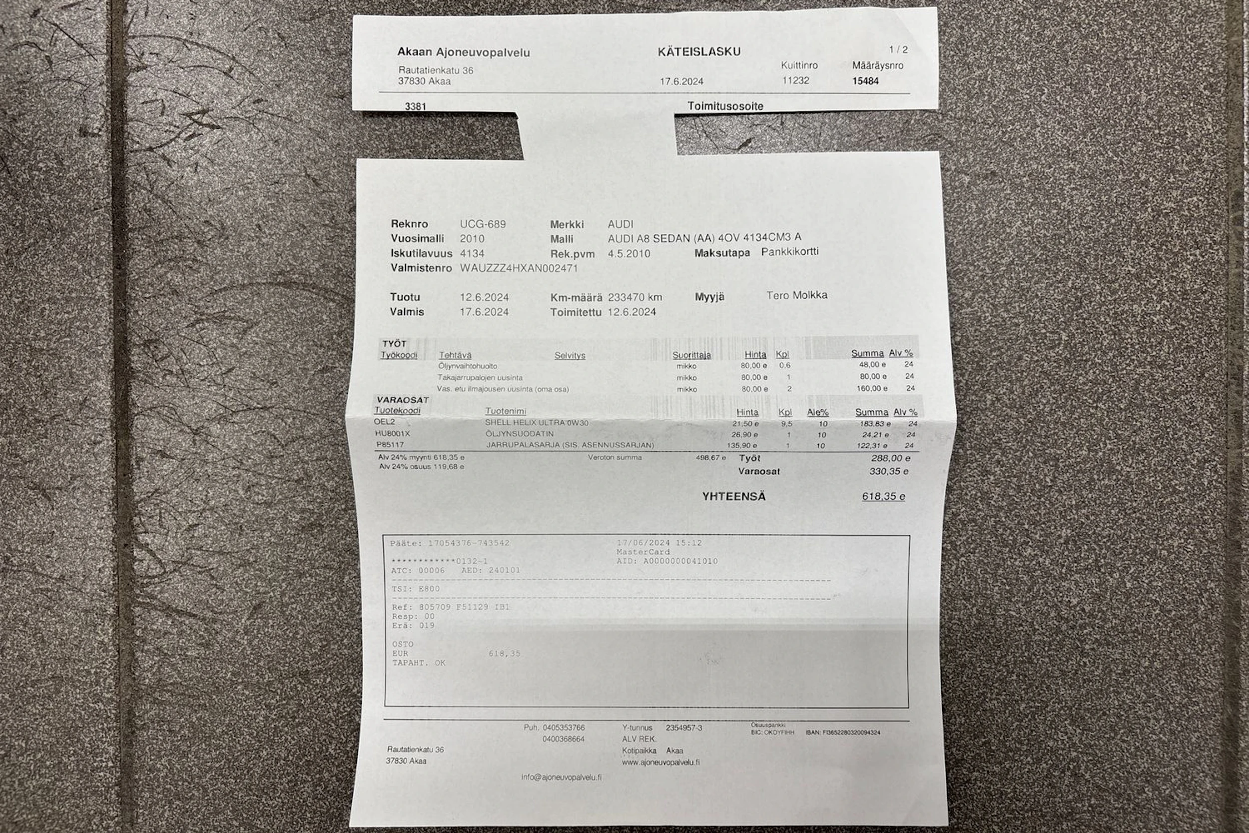 Harmaa Audi A8 2010 kuva 39.