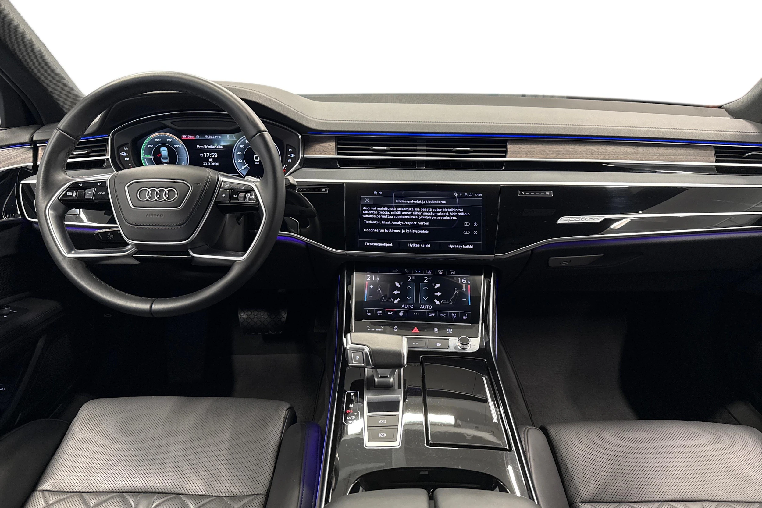sininen Audi A8 2025 kuva 7.