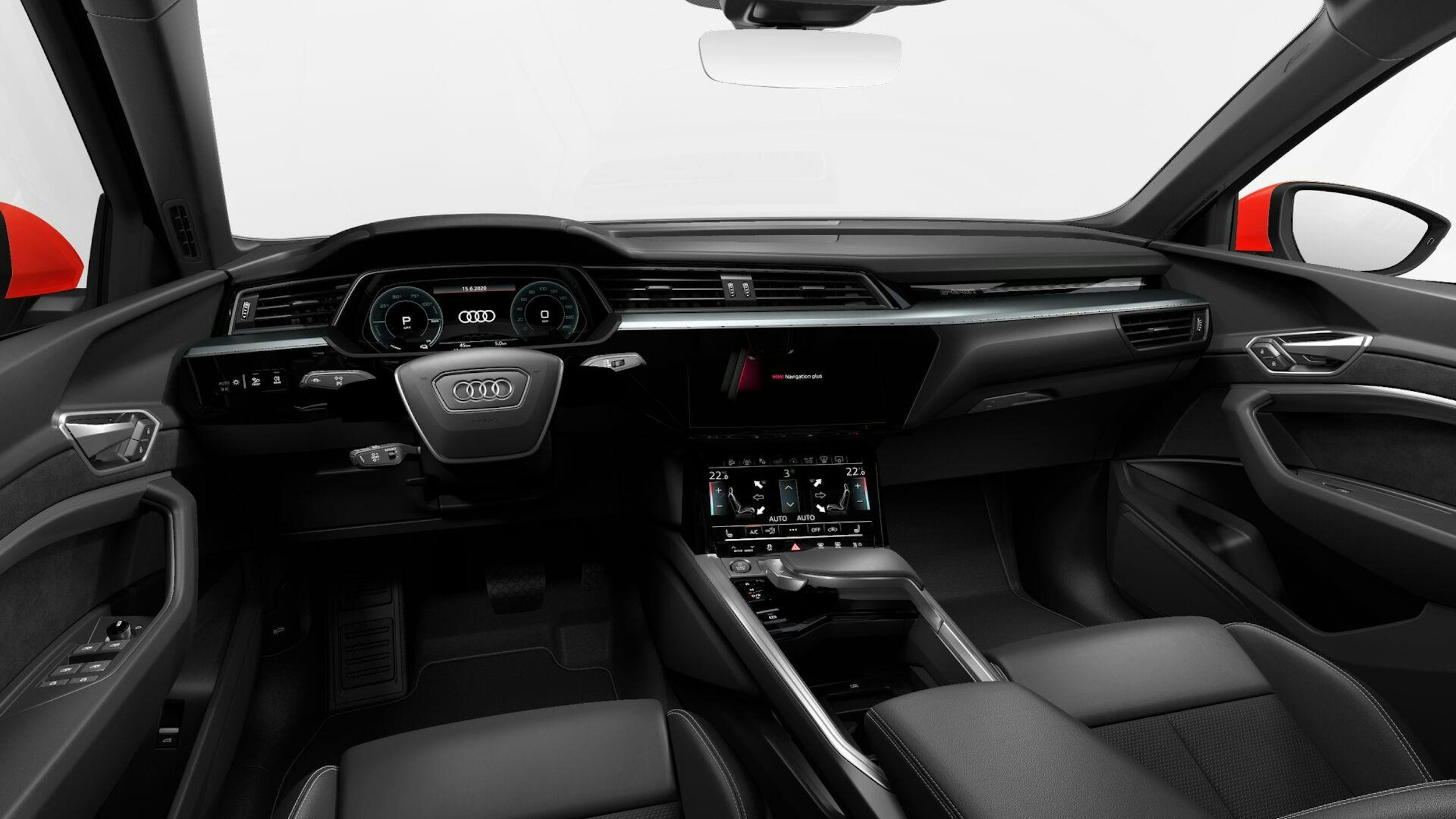 punainen Audi e-tron 2021 kuva 8.
