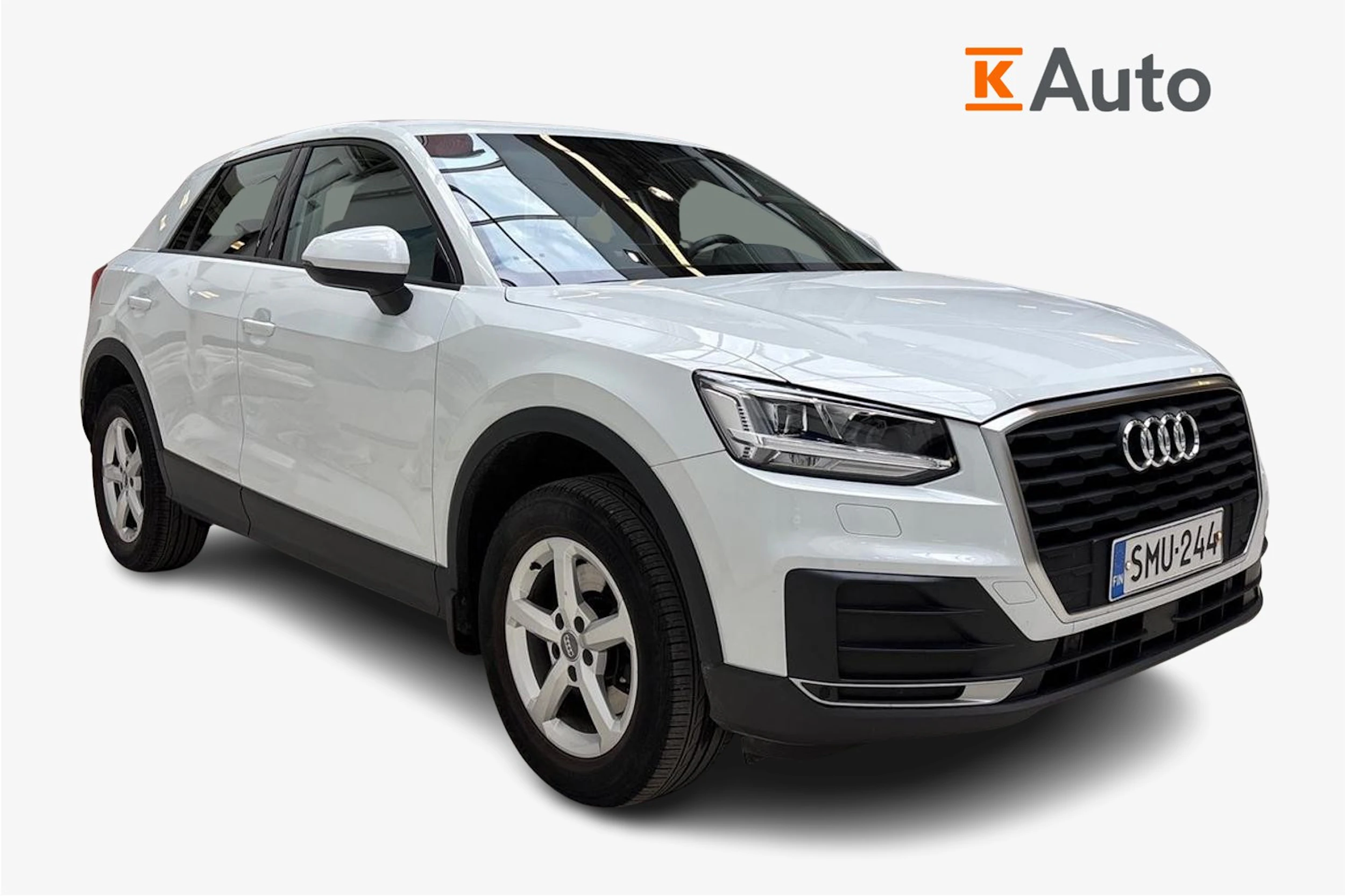 valkoinen Audi Q2 2018 kuva 1.