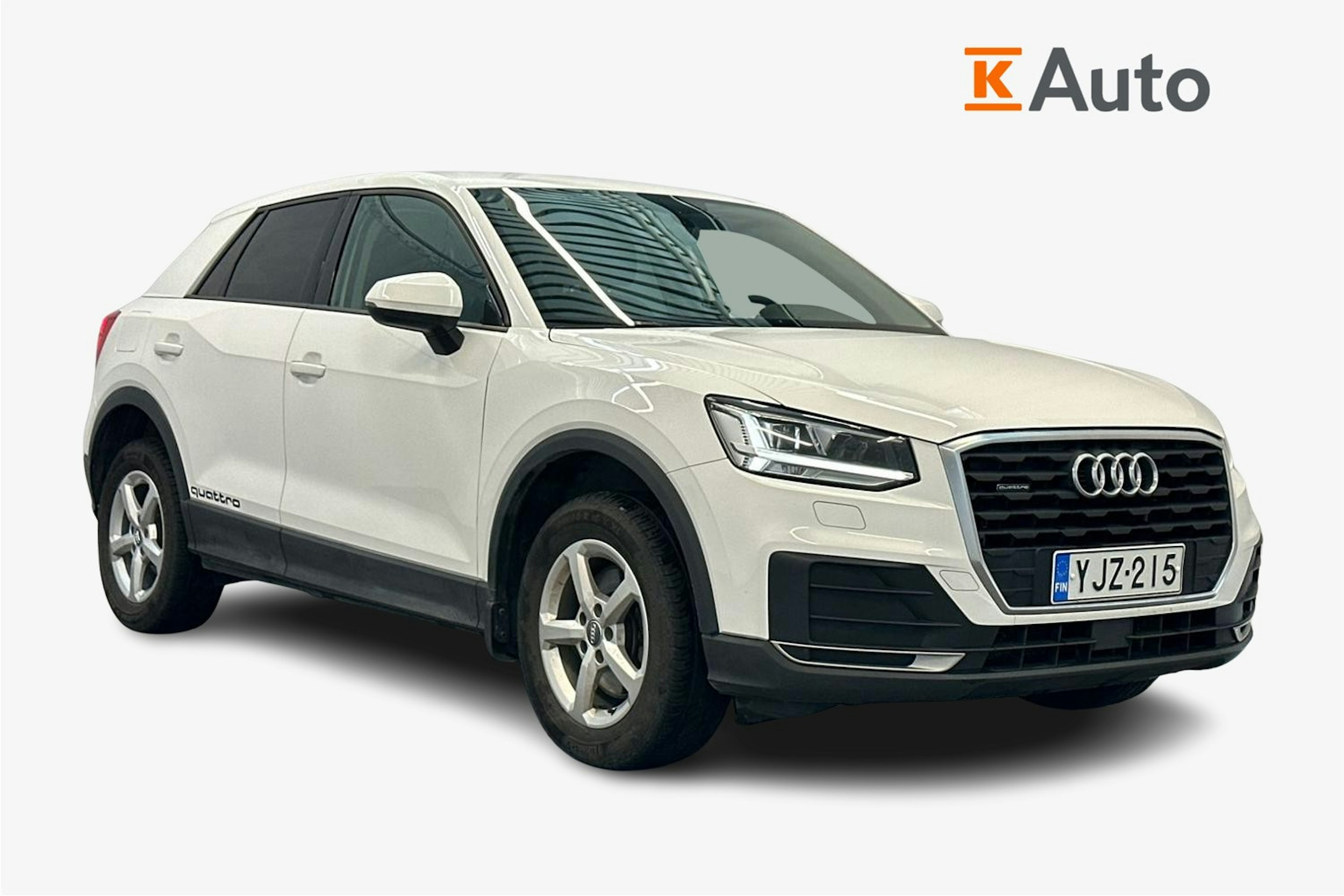 valkoinen Audi Q2 2018 kuva 1.