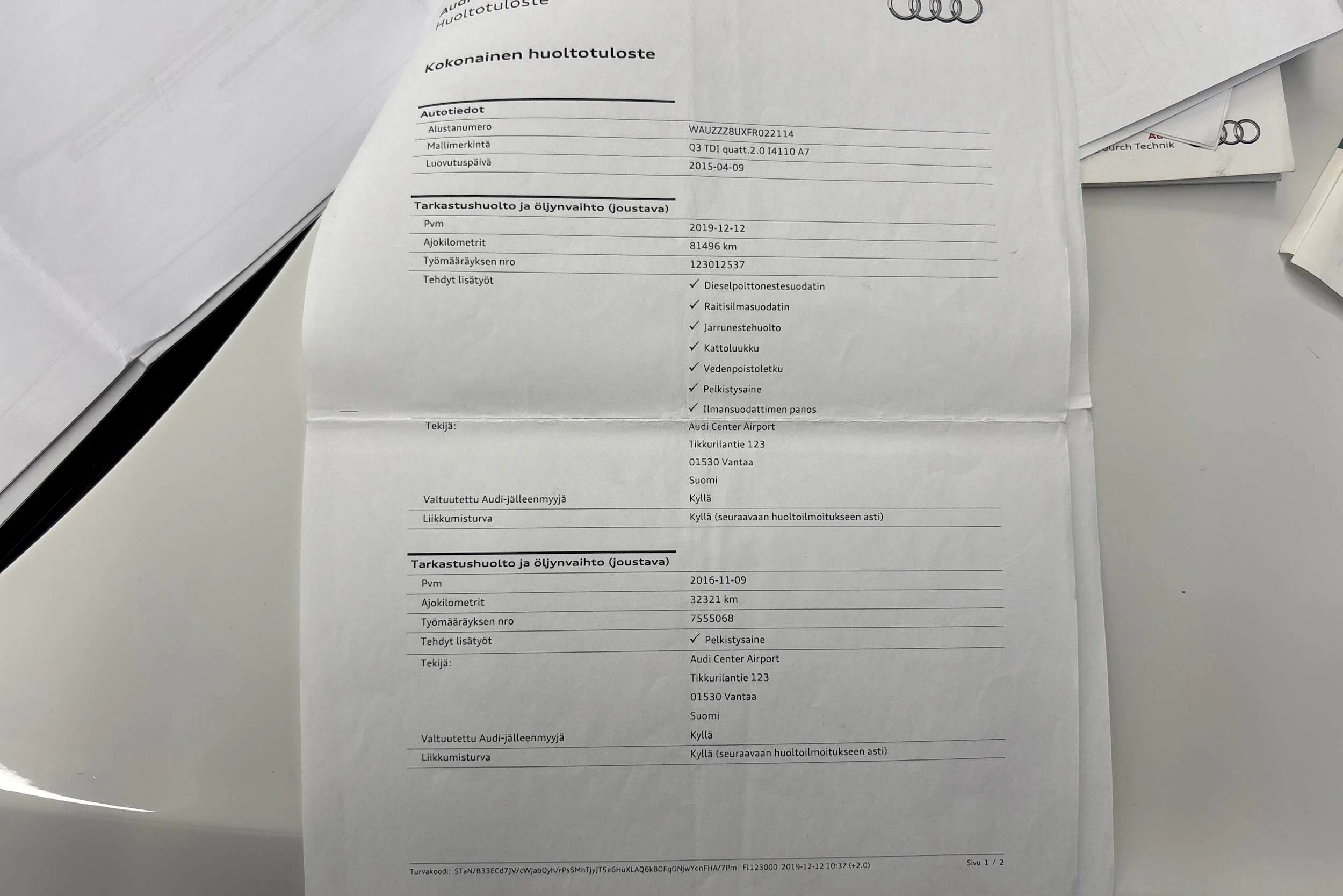 valkoinen Audi Q3 2015 kuva 28.