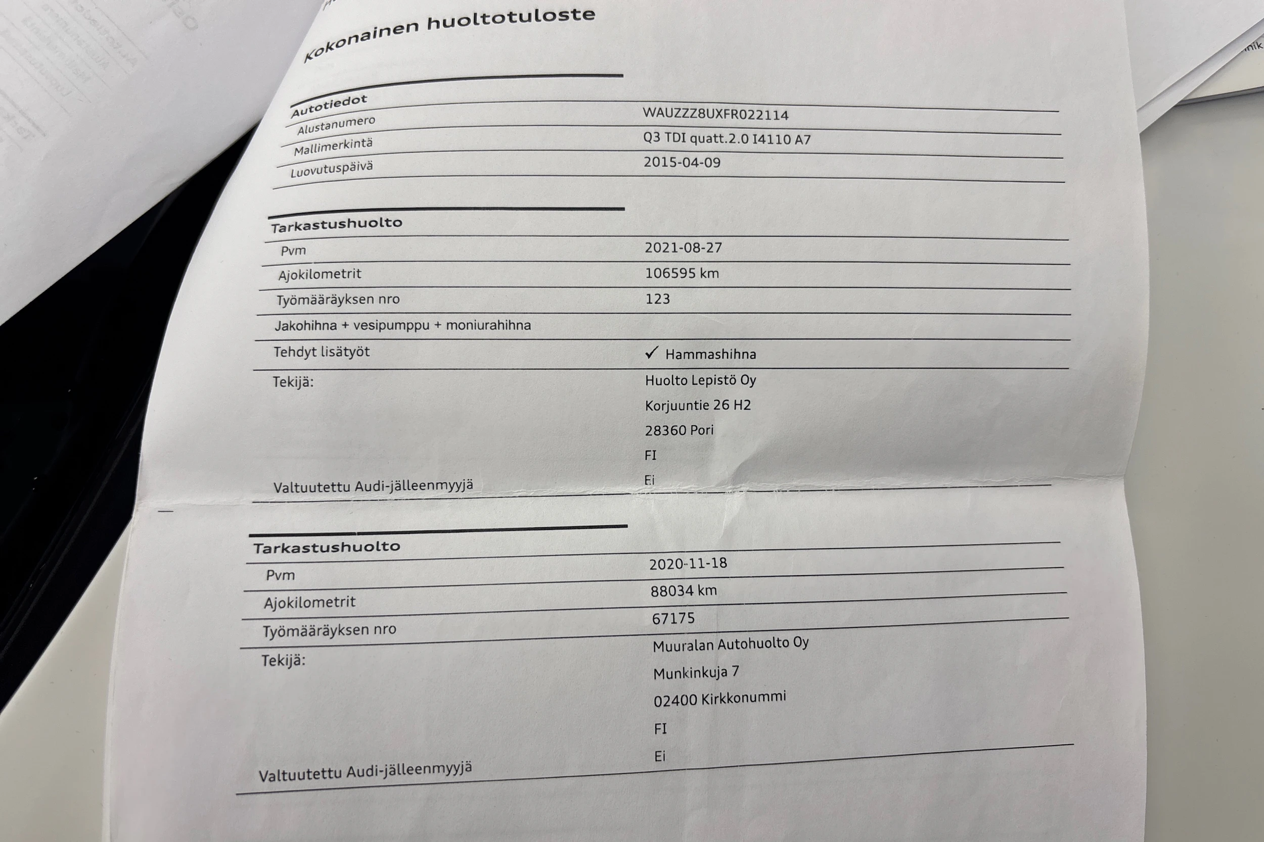 valkoinen Audi Q3 2015 kuva 31.