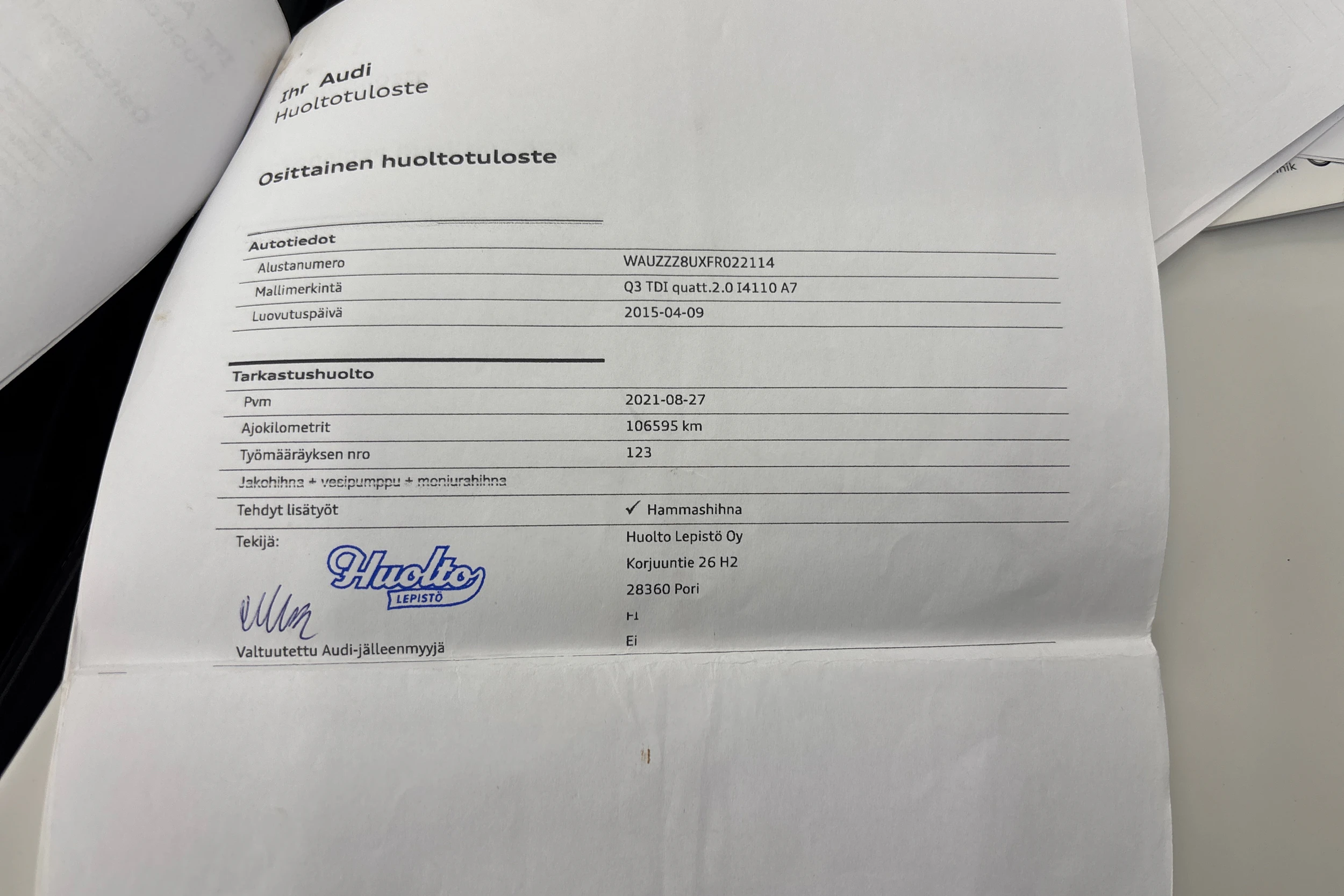 valkoinen Audi Q3 2015 kuva 32.