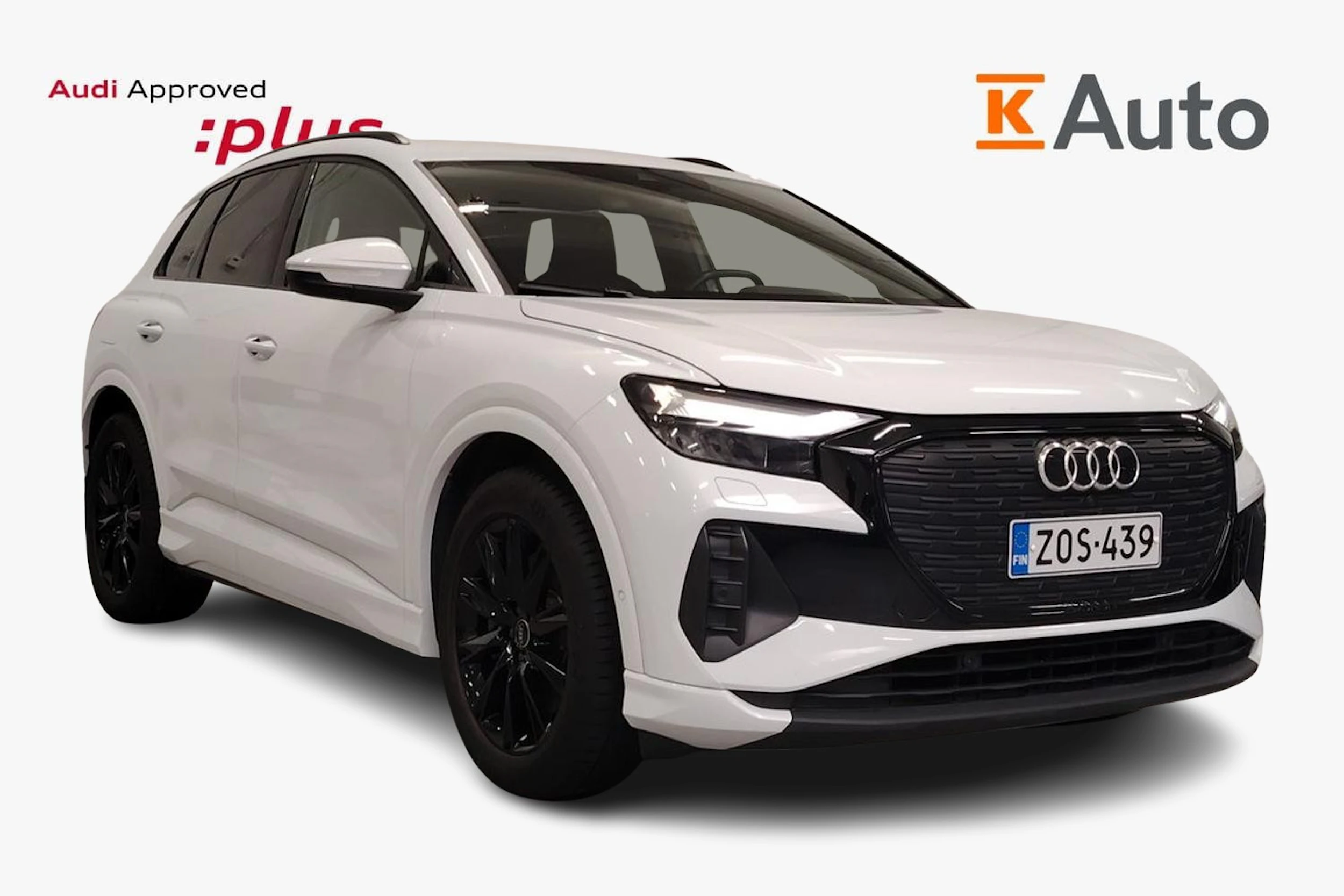 Valkoinen Audi Q4 e-tron 2023 kuva 1.