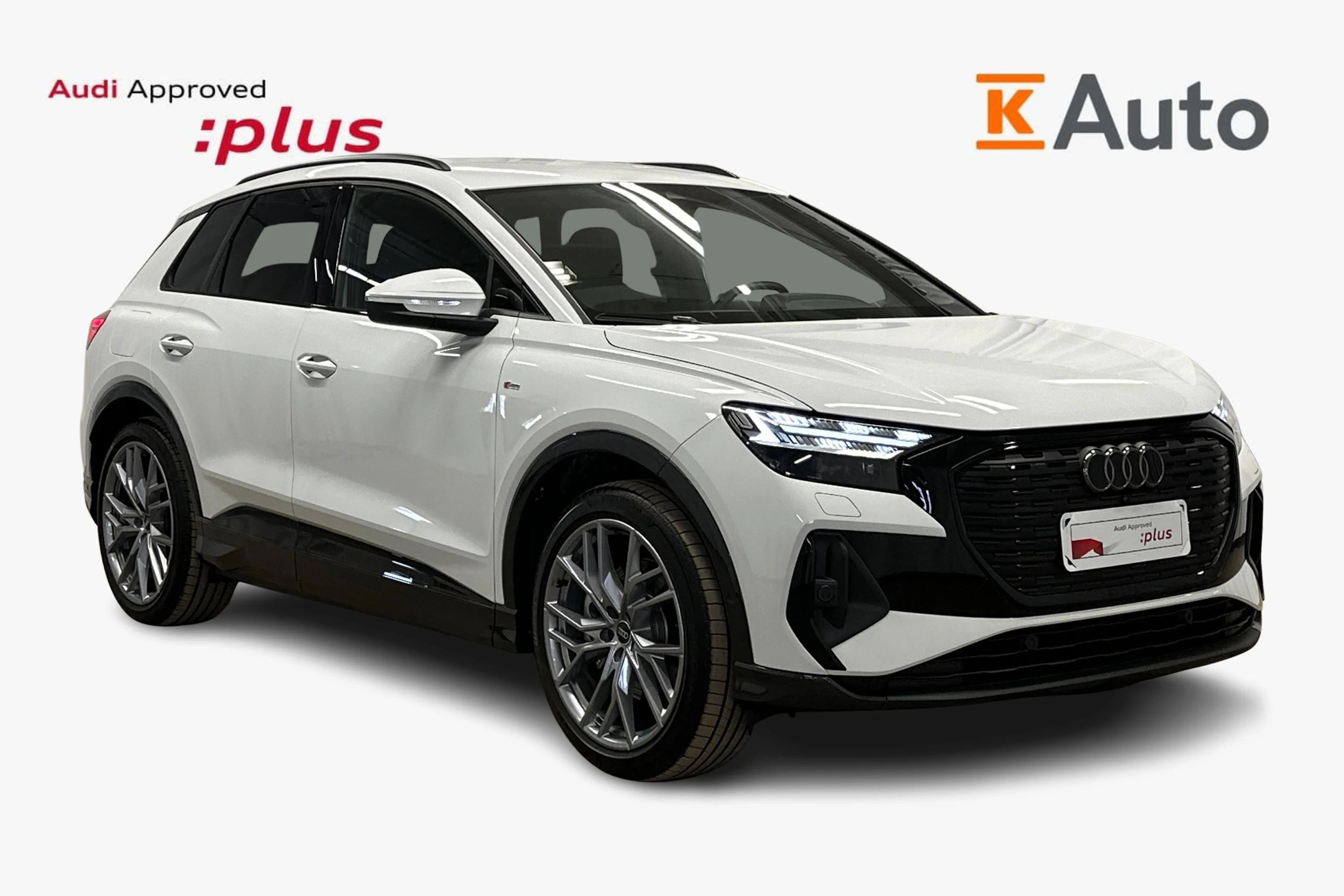 valkoinen Audi Q4 e-tron 2024 kuva 1.