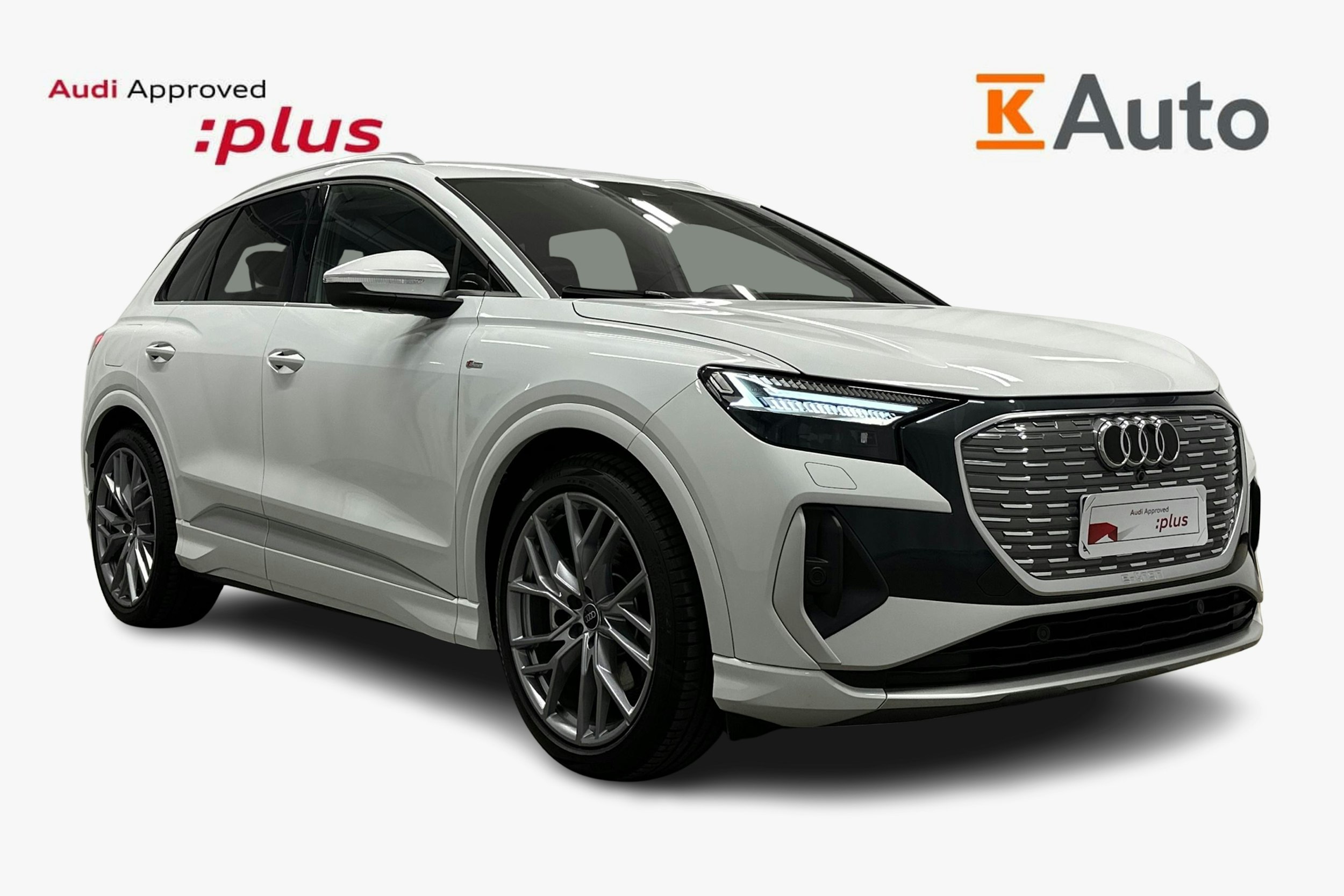 valkoinen Audi Q4 e-tron 2024 kuva 1.