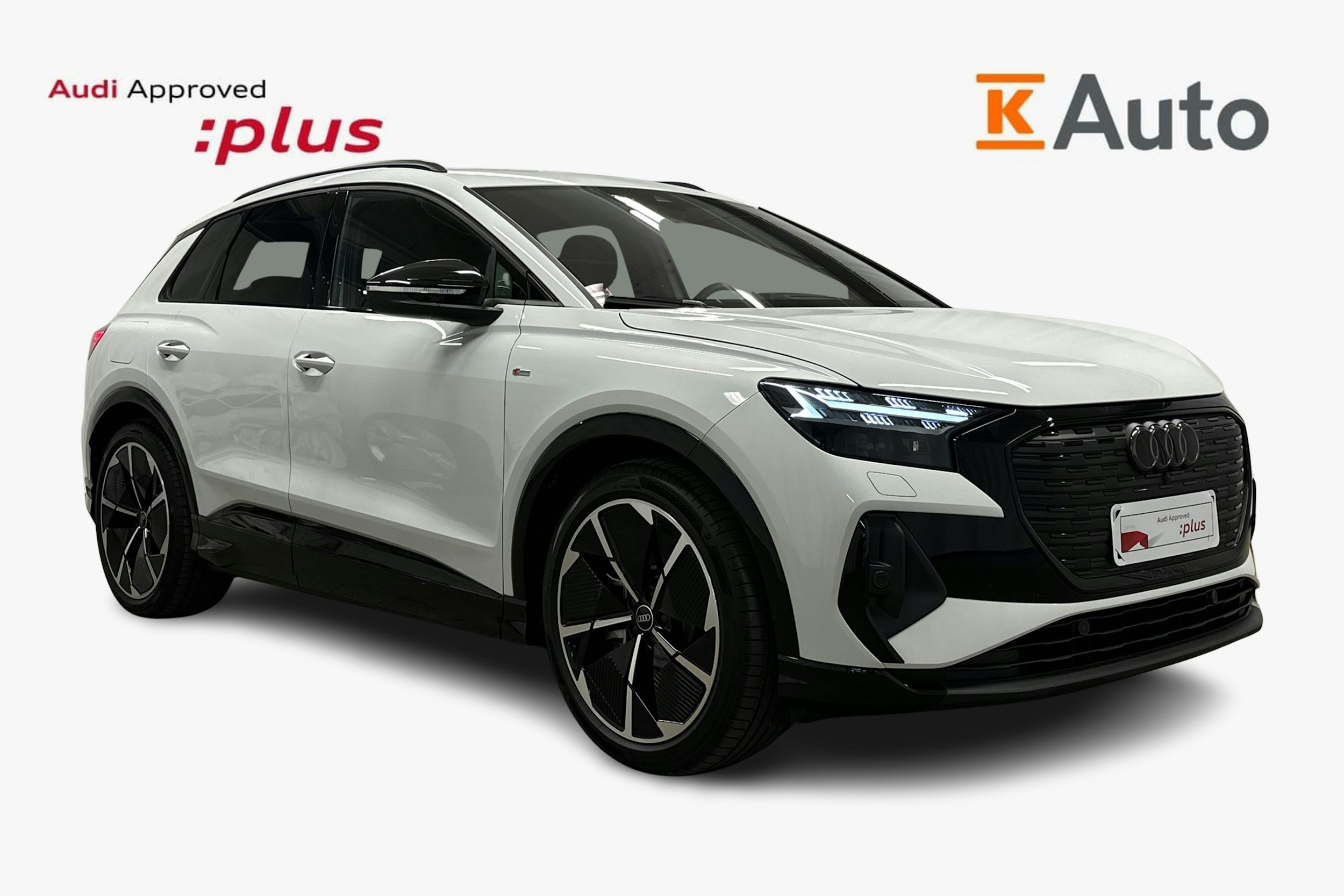 valkoinen Audi Q4 e-tron 2025 kuva 1.