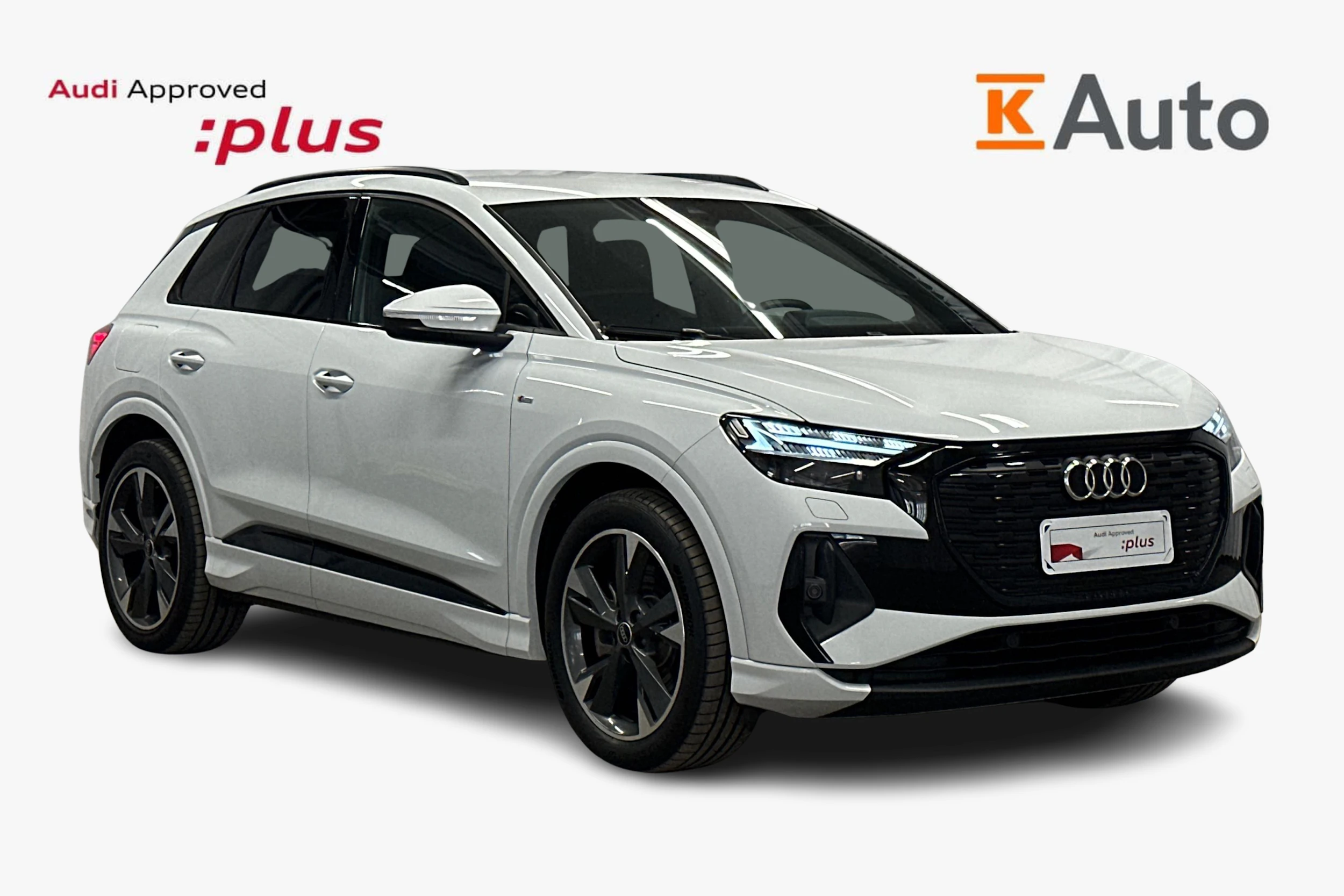 valkoinen Audi Q4 e-tron 2025 kuva 1.