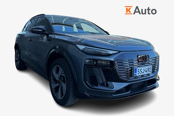 Audi Q6 e-tron quattro S line | Musta Optiikka Pro | Ilmajousitus | Vetokoukku | Integroitu kojelautakamera |