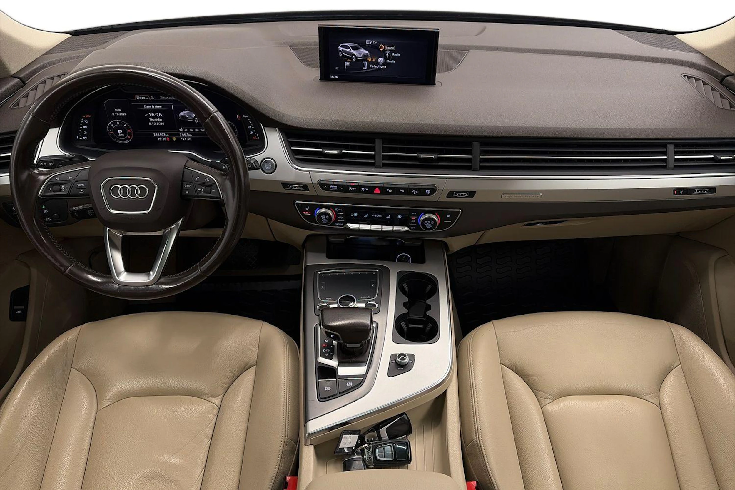 Ruskea (beige) Audi Q7 2016 kuva 7.