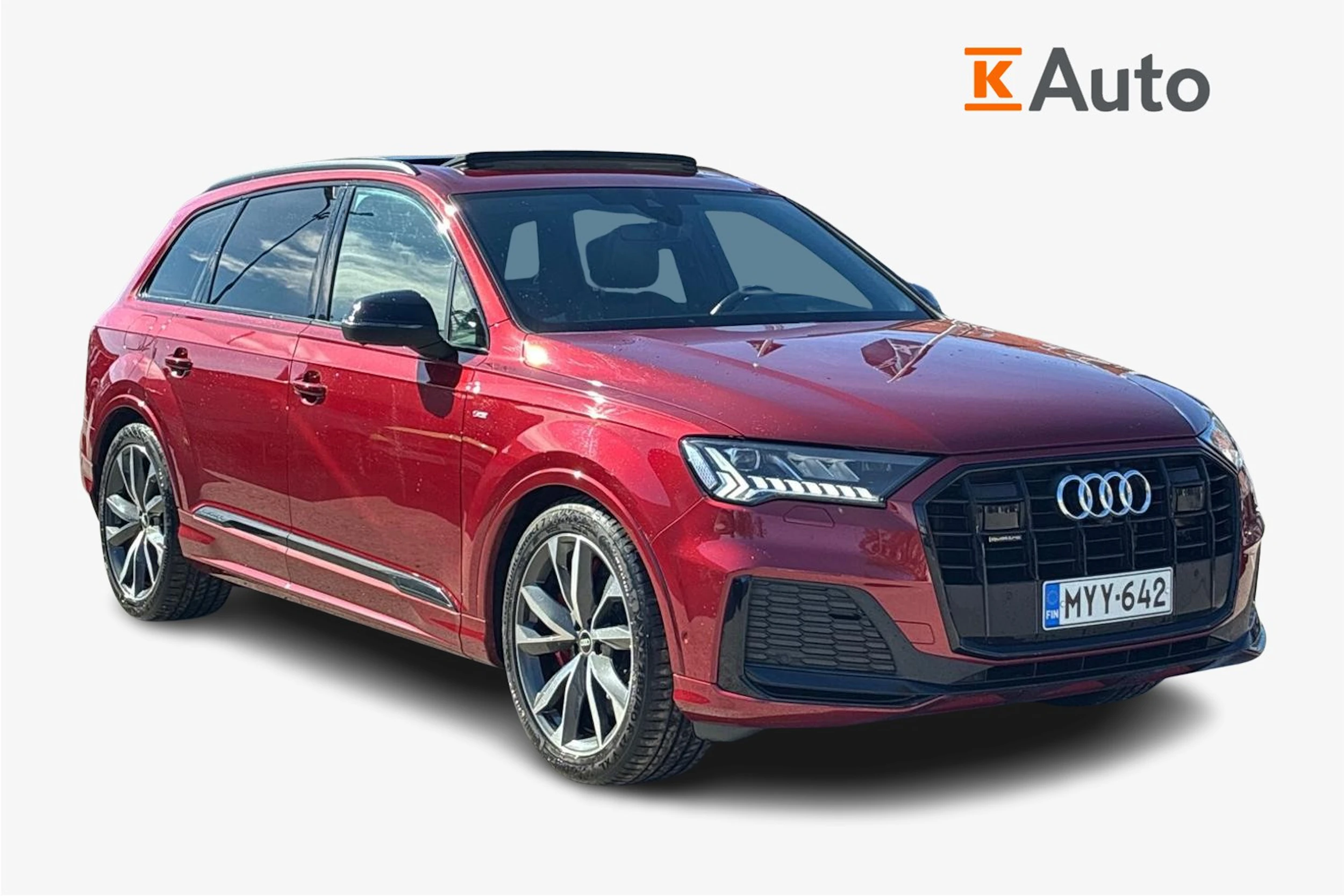 punainen Audi Q7 2021 kuva 1.