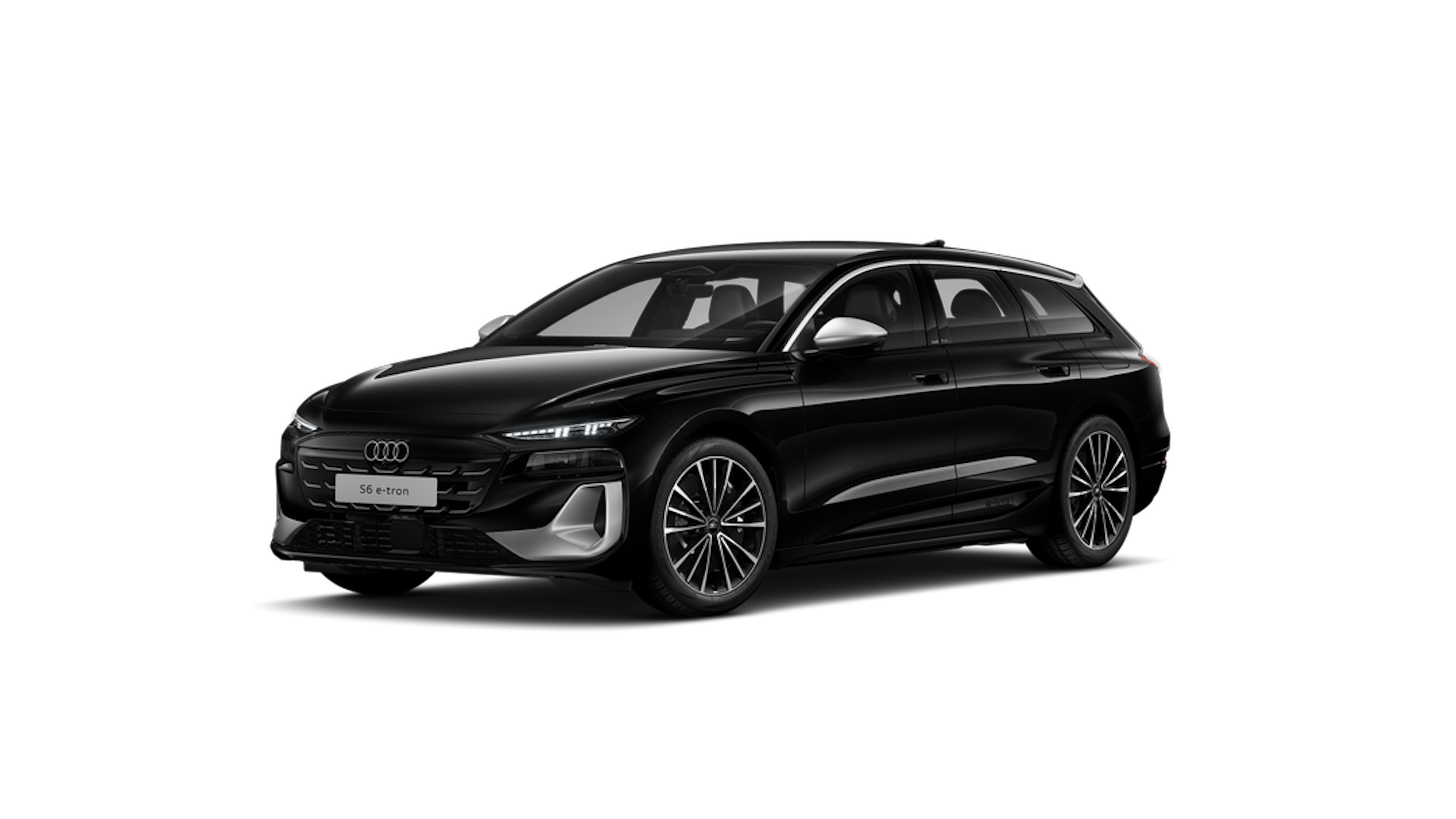 Mythos-musta, metalliväri Audi S6 e-tron 2025 kuva 1.
