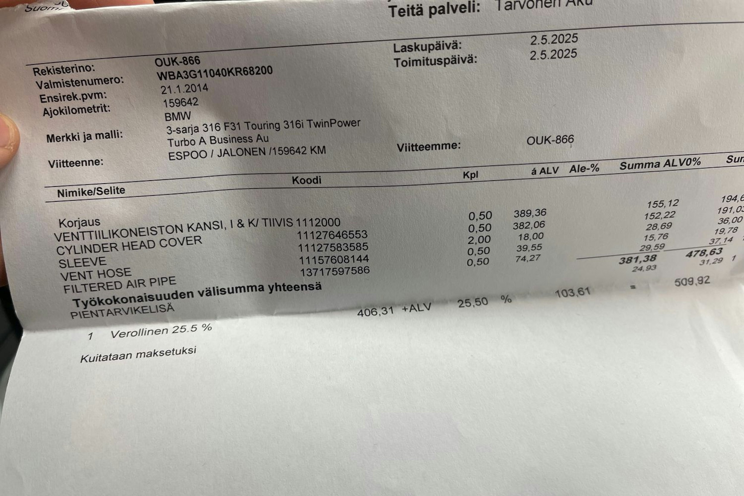 valkoinen BMW 316 2014 kuva 25.