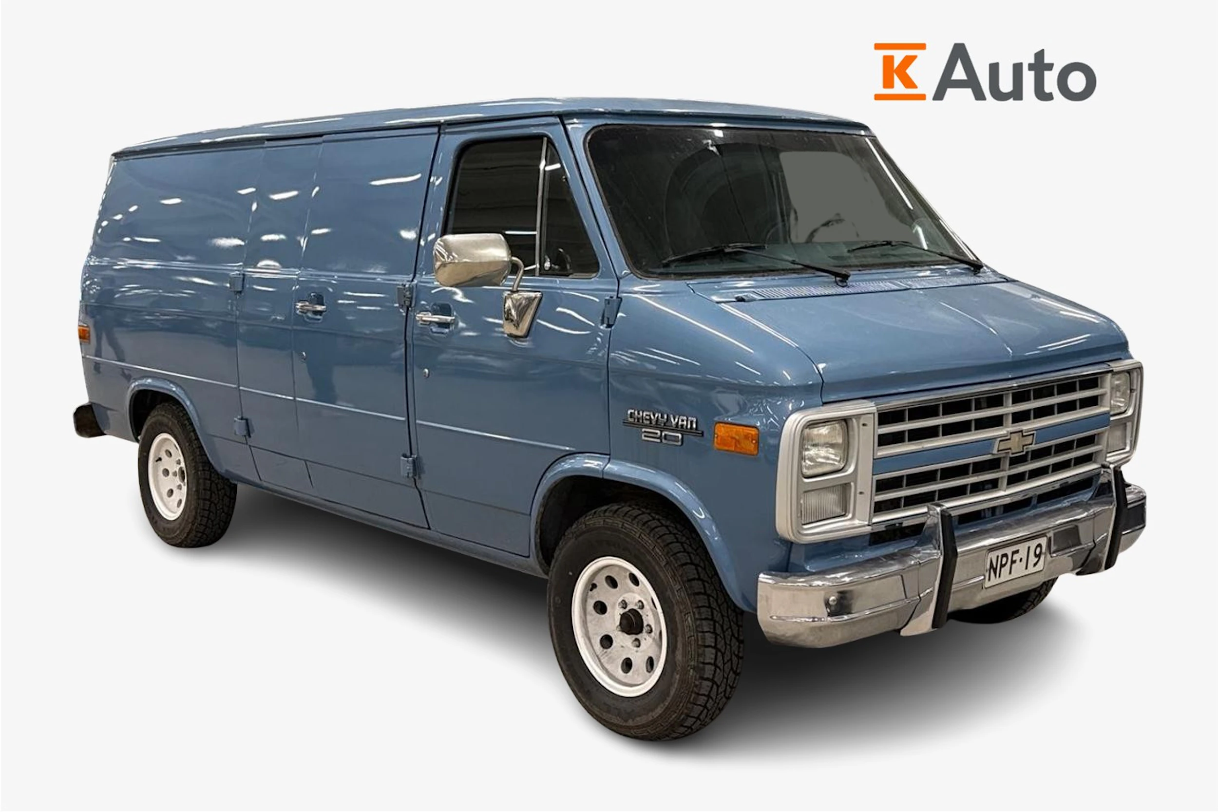 sininen Chevrolet Chevy Van 1990 kuva 1.