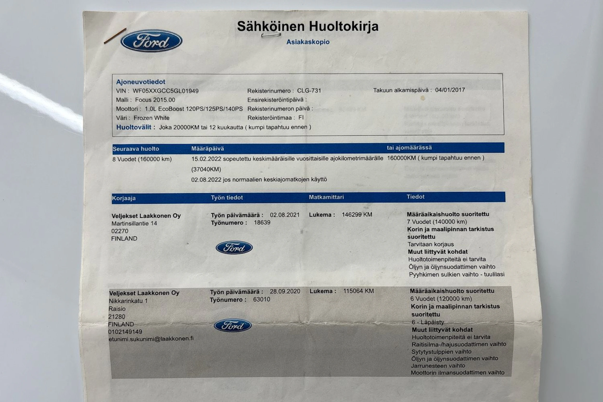 Valkoinen Ford FOCUS 2017 kuva 31.