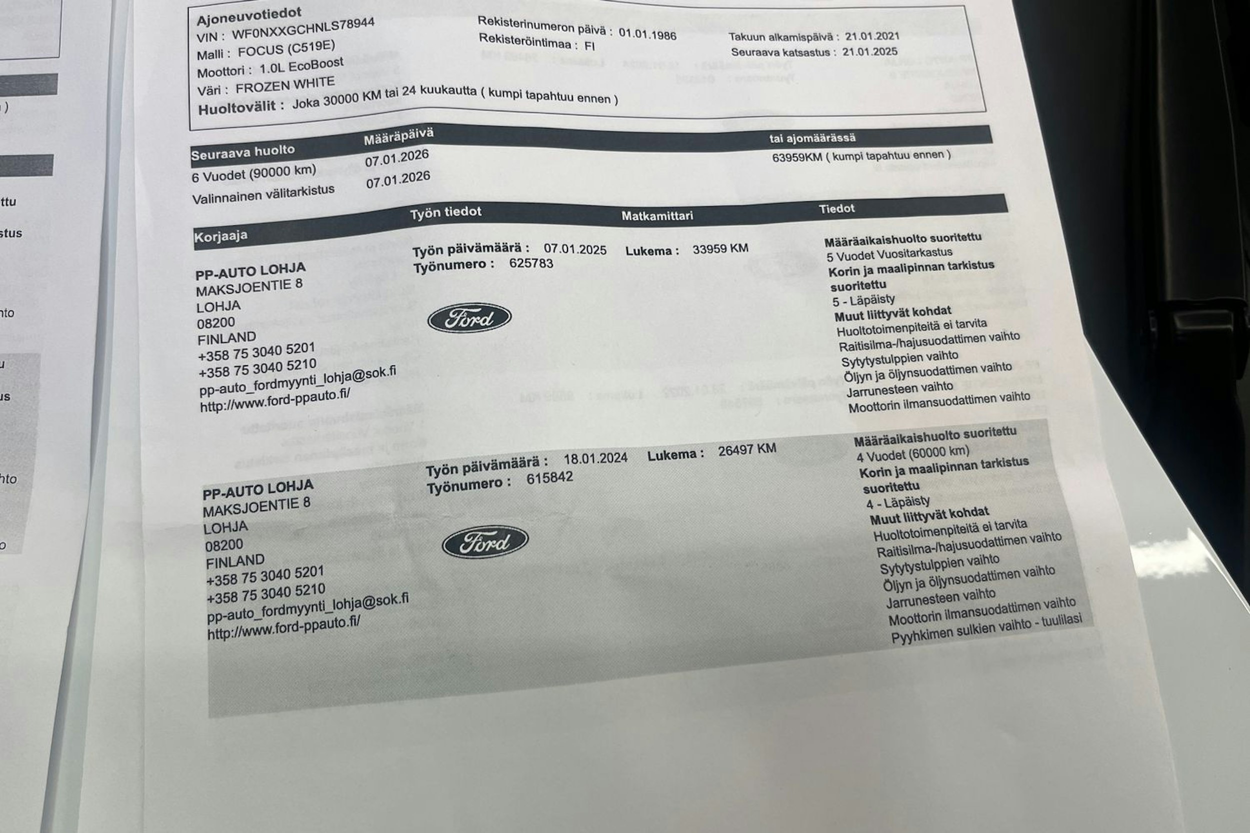 valkoinen Ford Focus 2021 kuva 29.