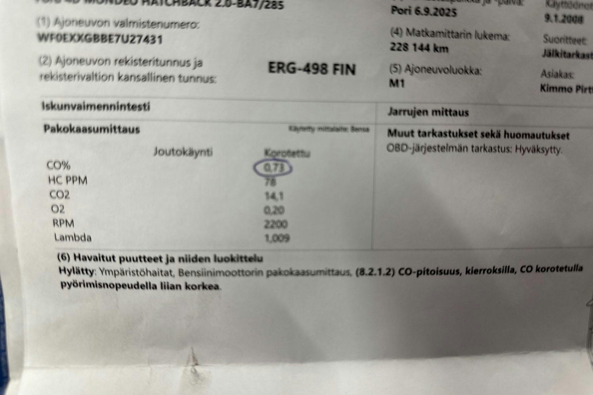 punainen Ford Mondeo 2008 kuva 20.