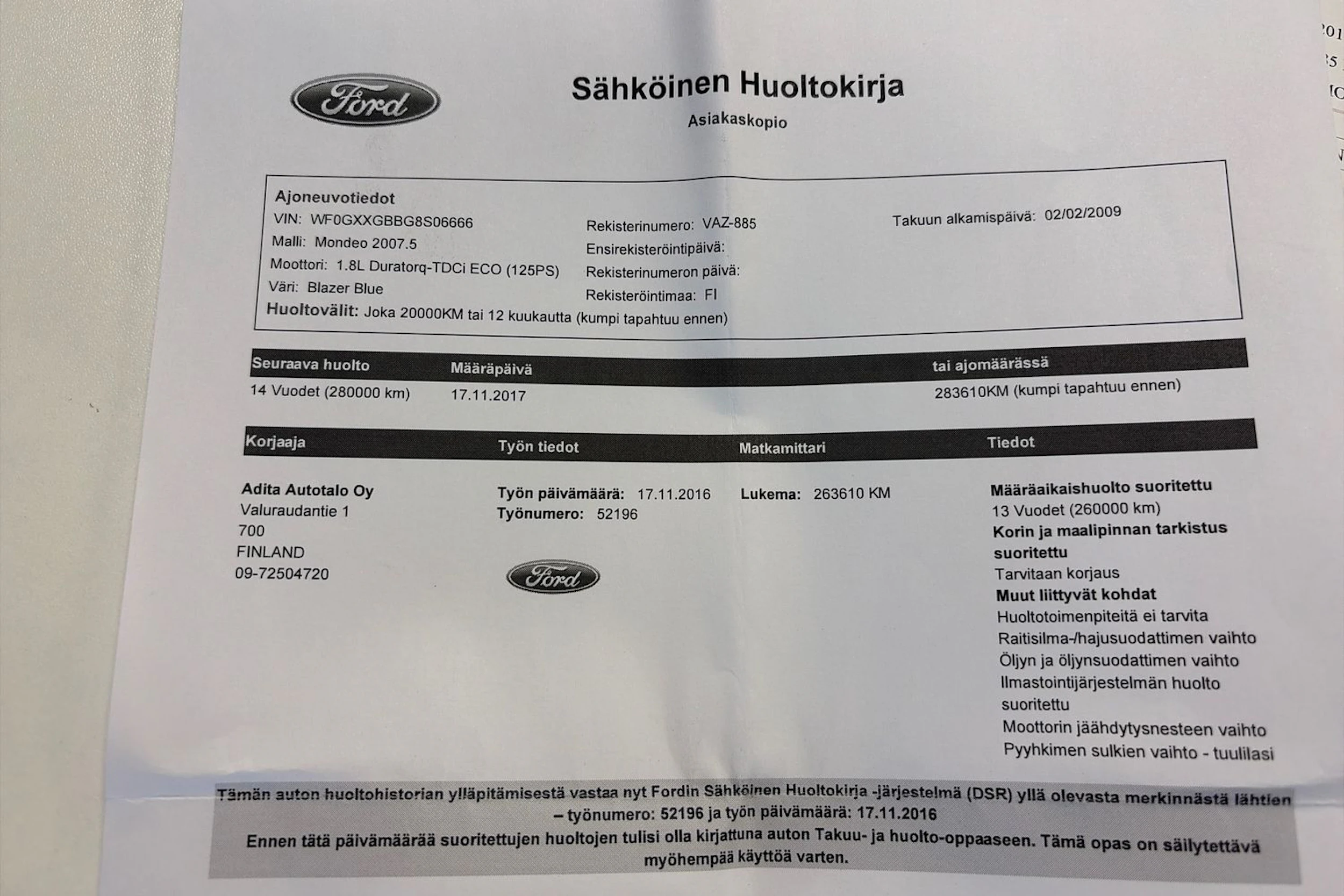 Sininen Ford MONDEO 2009 kuva 34.