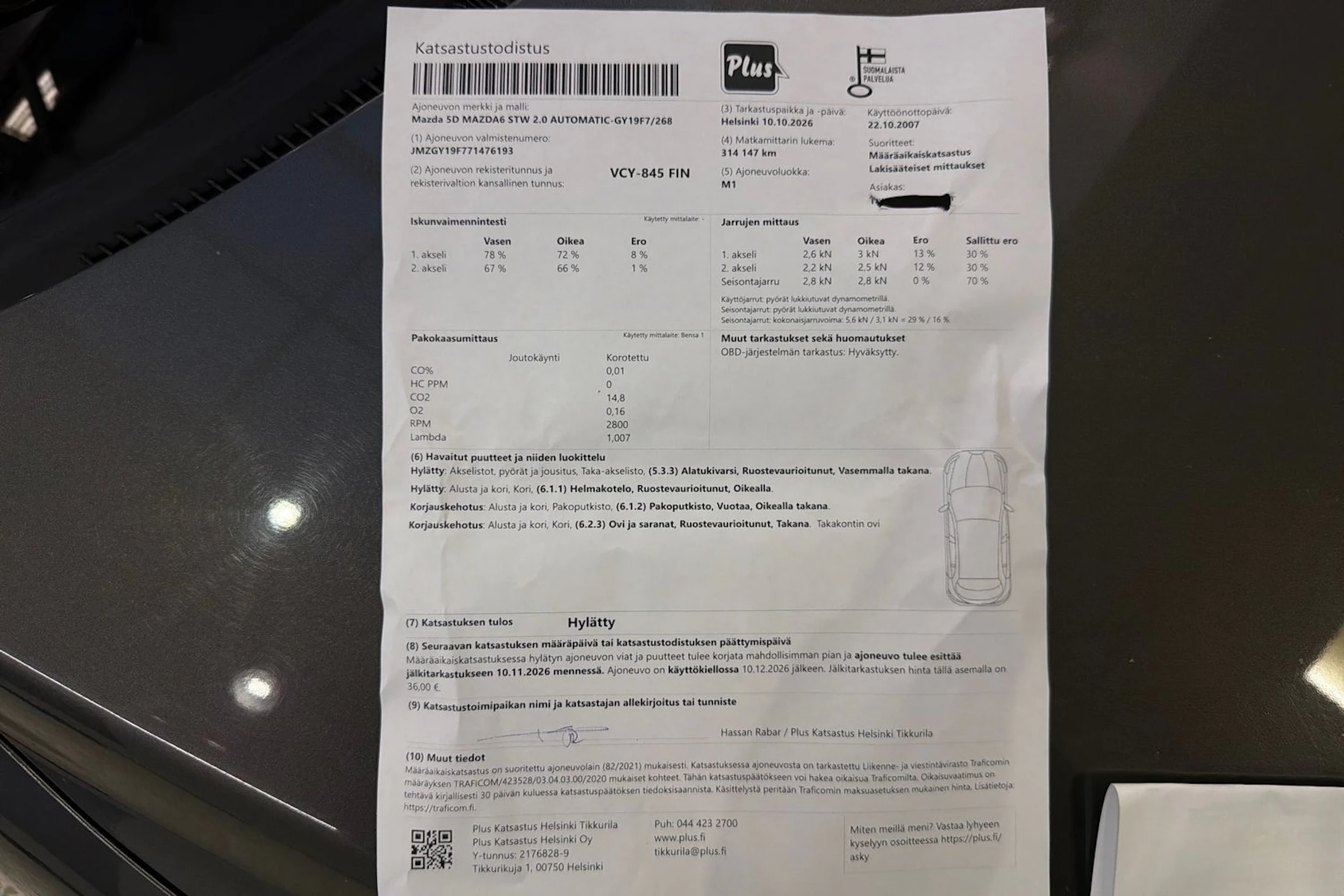 harmaa Mazda 6 2007 kuva 43.