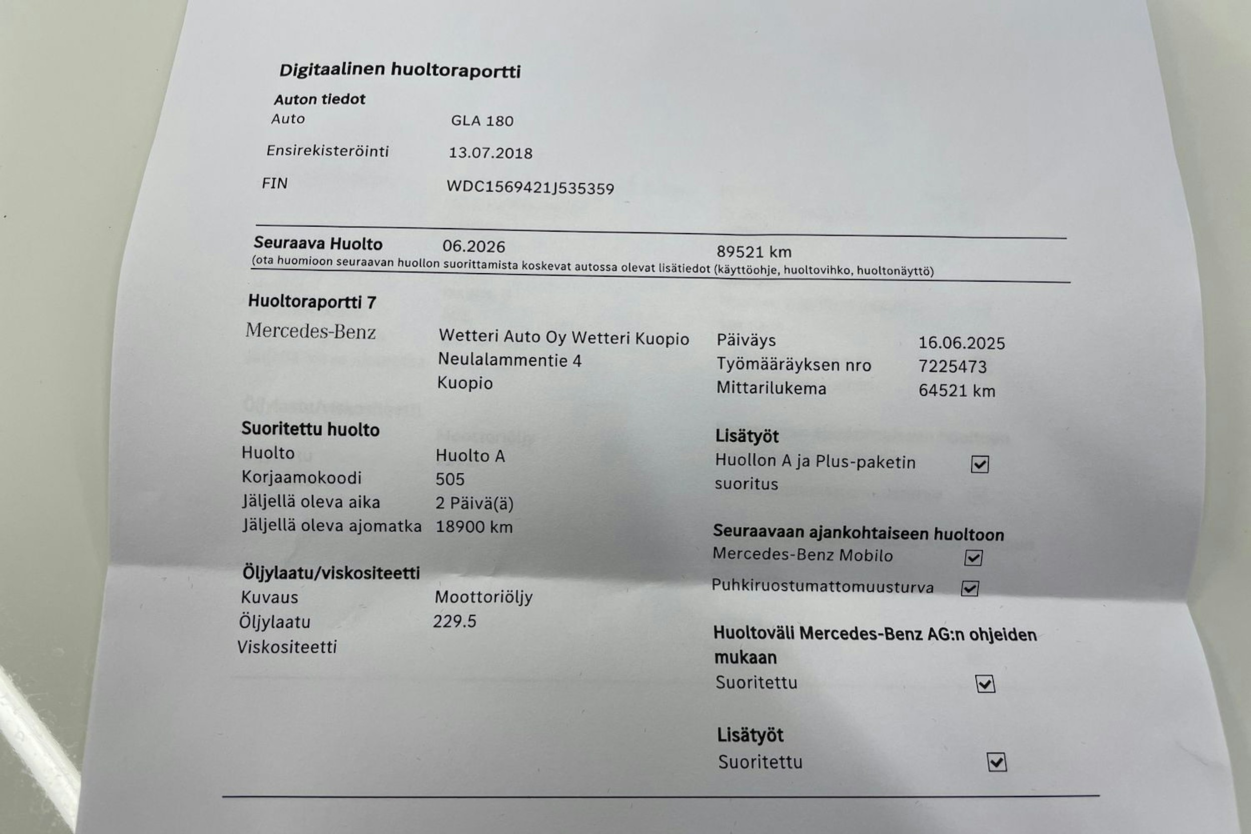 Valkoinen Mercedes-Benz GLA 2018 kuva 26.