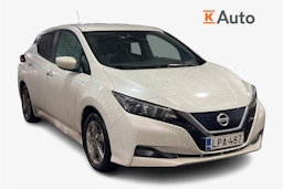 valkoinen Nissan Leaf 2020 kuva 1.