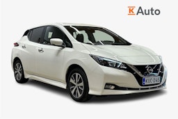 valkoinen Nissan Leaf 2021 kuva 1.