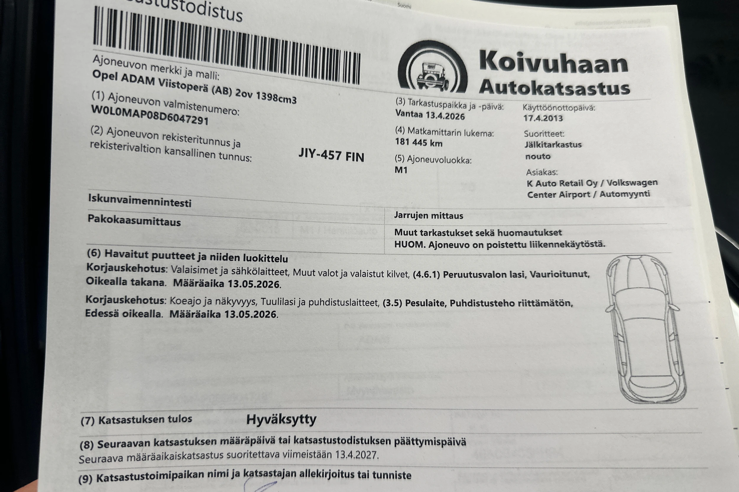 Valkoinen Opel Adam 2013 kuva 24.