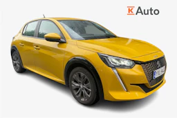 Keltainen Peugeot e-208 2021 kuva 1.