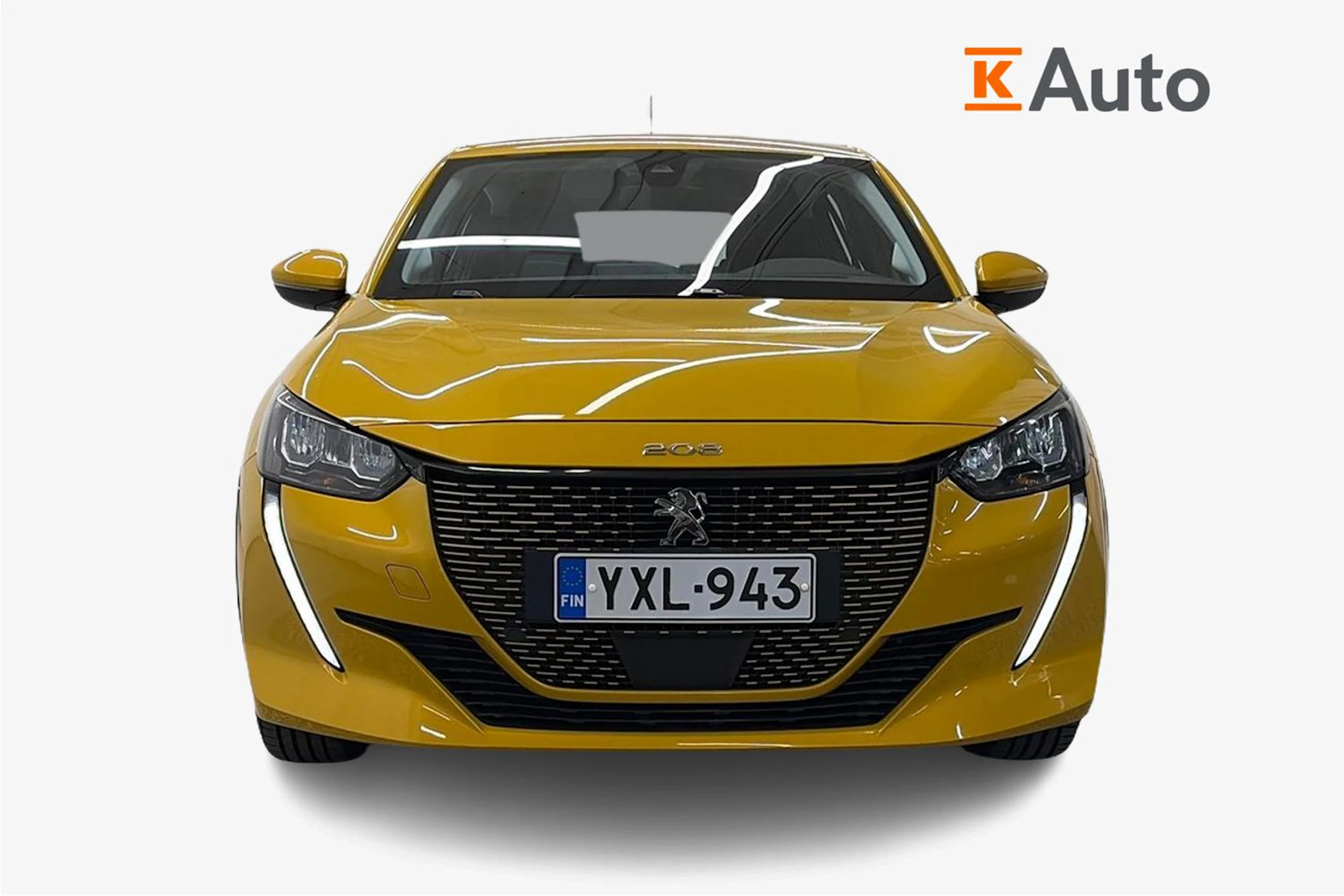 Keltainen Peugeot e-208 2021 kuva 4.