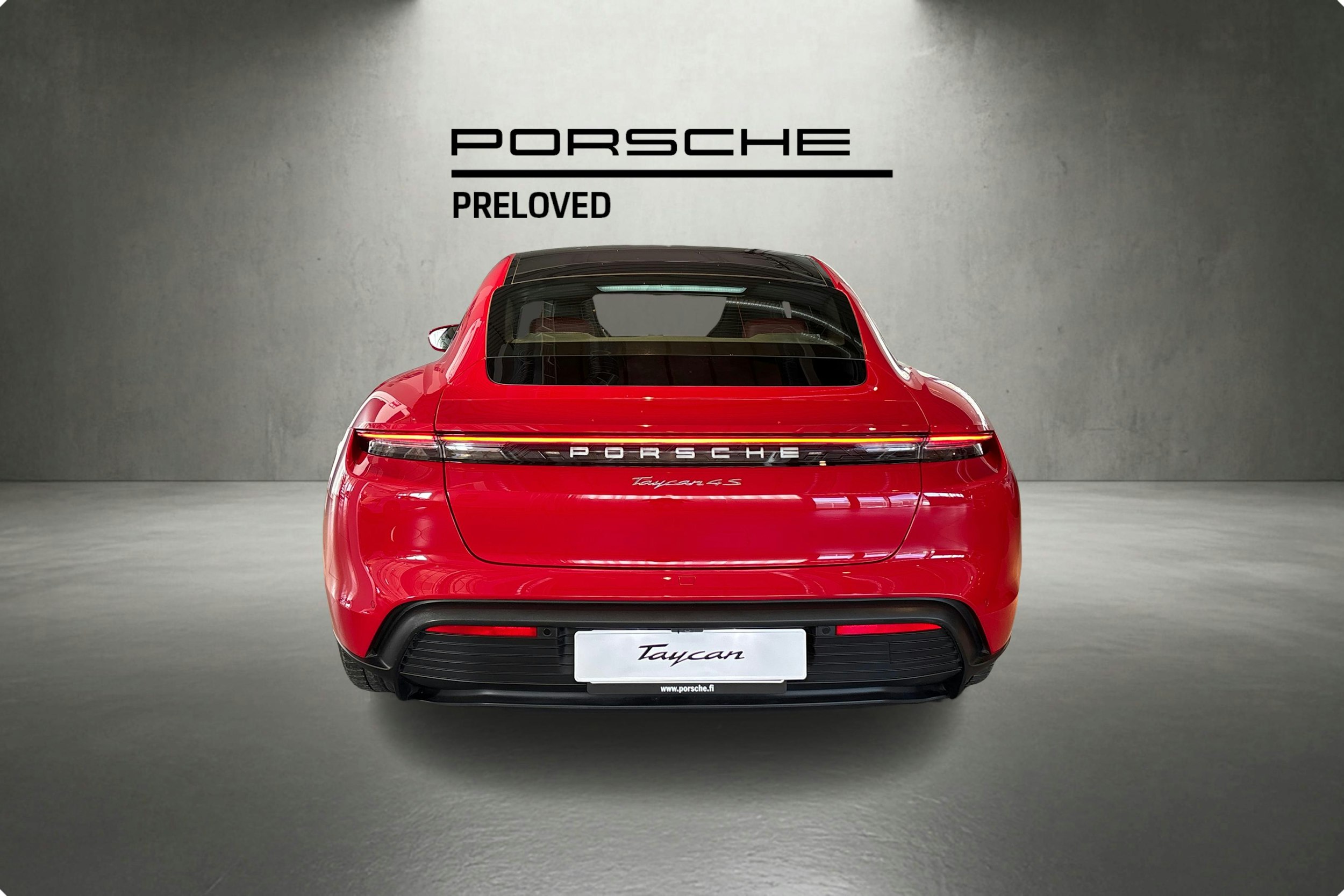 Punainen Porsche Taycan 2020 kuva 3.