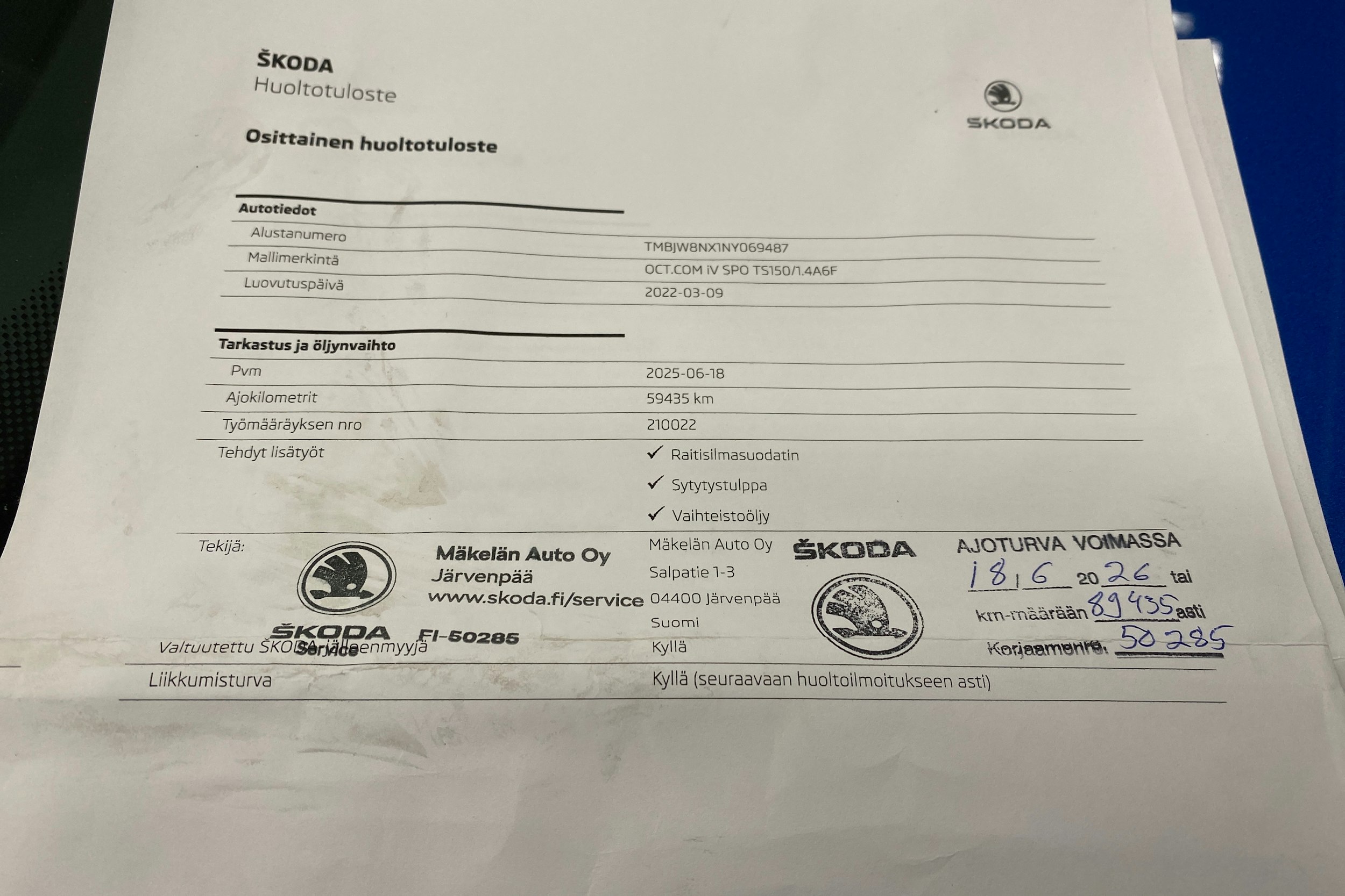 sininen Skoda Octavia 2022 kuva 37.